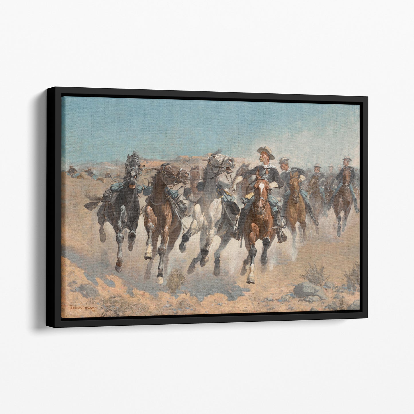 Dismounted The Fourth Troopers Moving the Led Horses 1890 by Frederic Remington