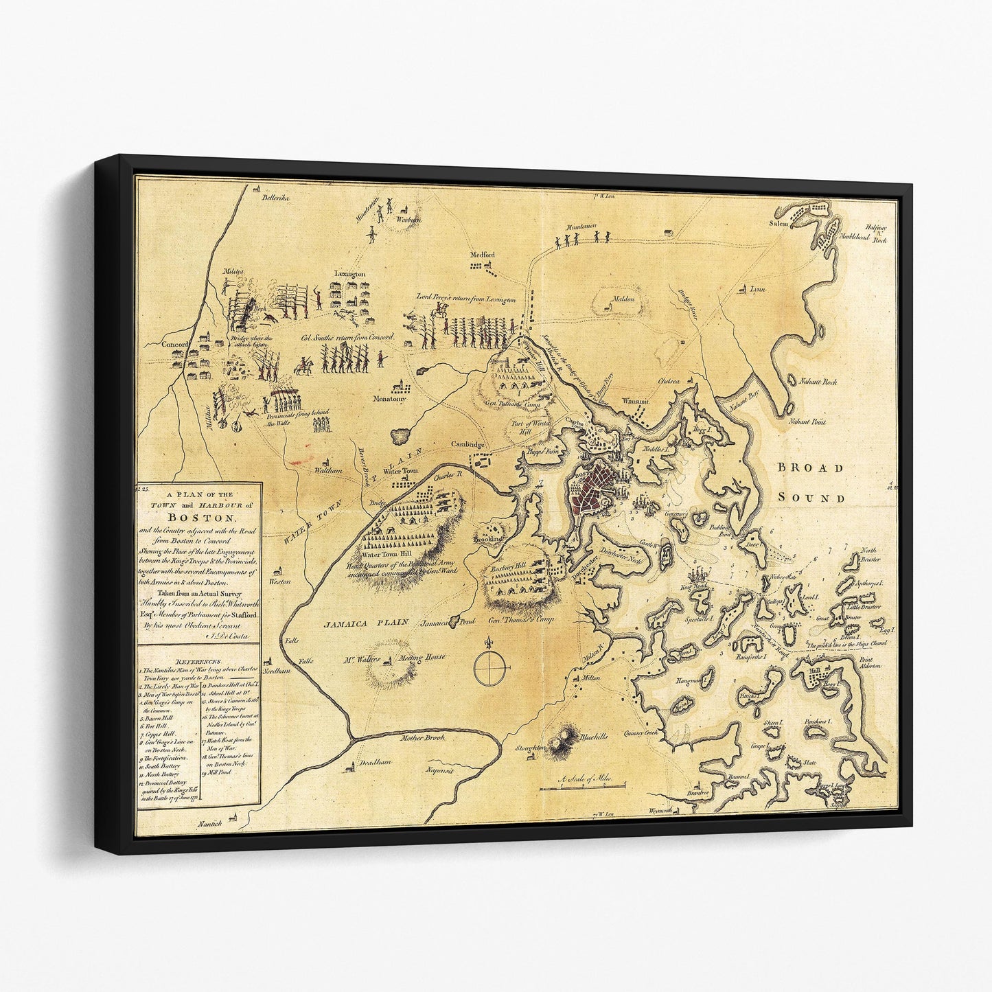 Map of the Boston Area, 1775
