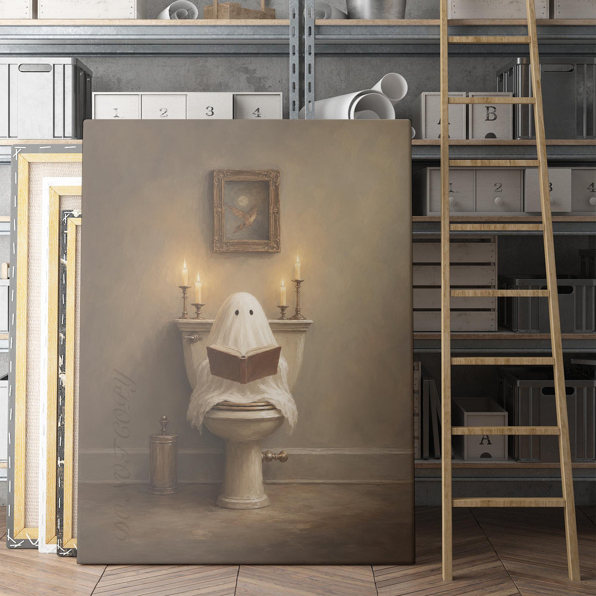 Ghost Reading On The Toilet