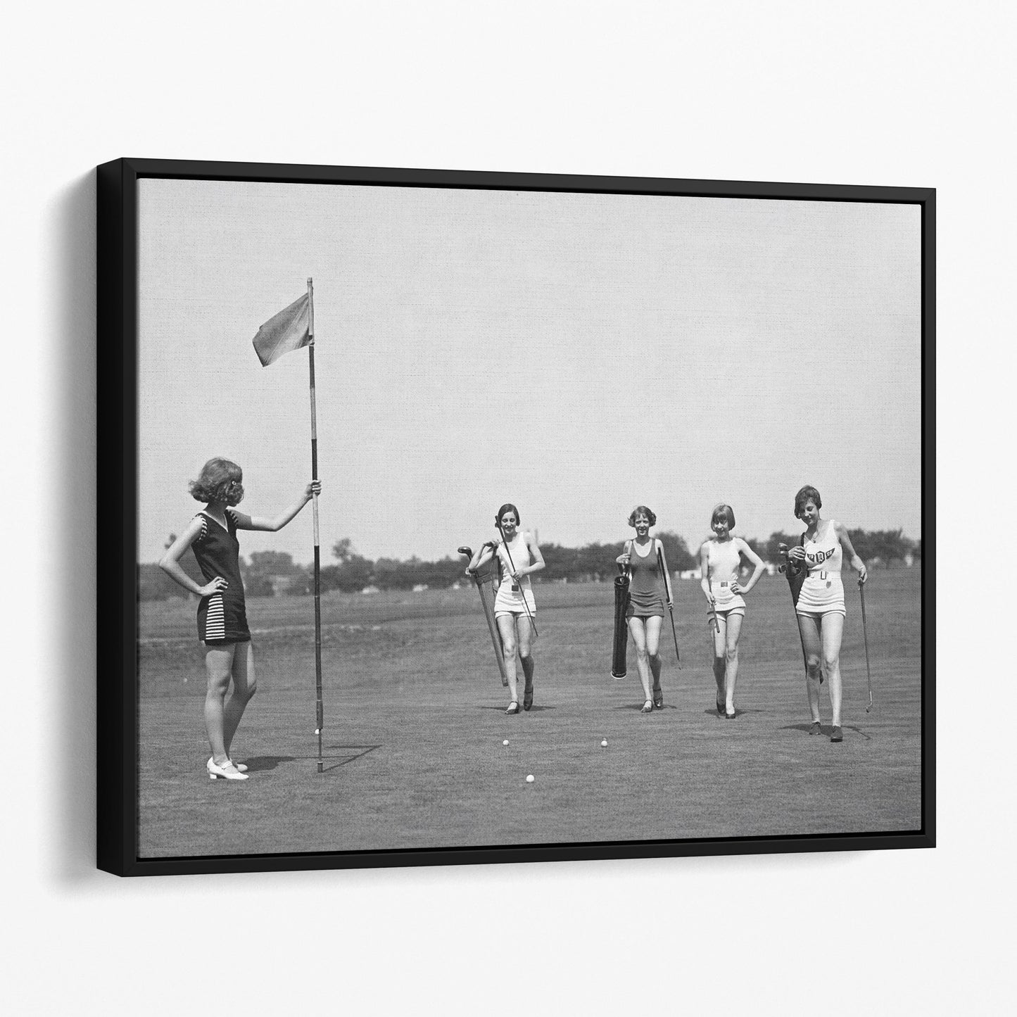 Girls Playing Golf Vintage Sports