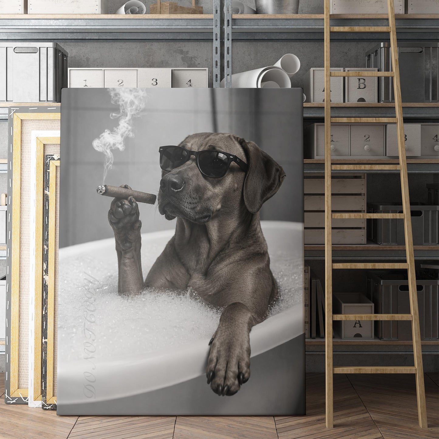 Rhodesian Ridgeback Dog Bathtub Cigar