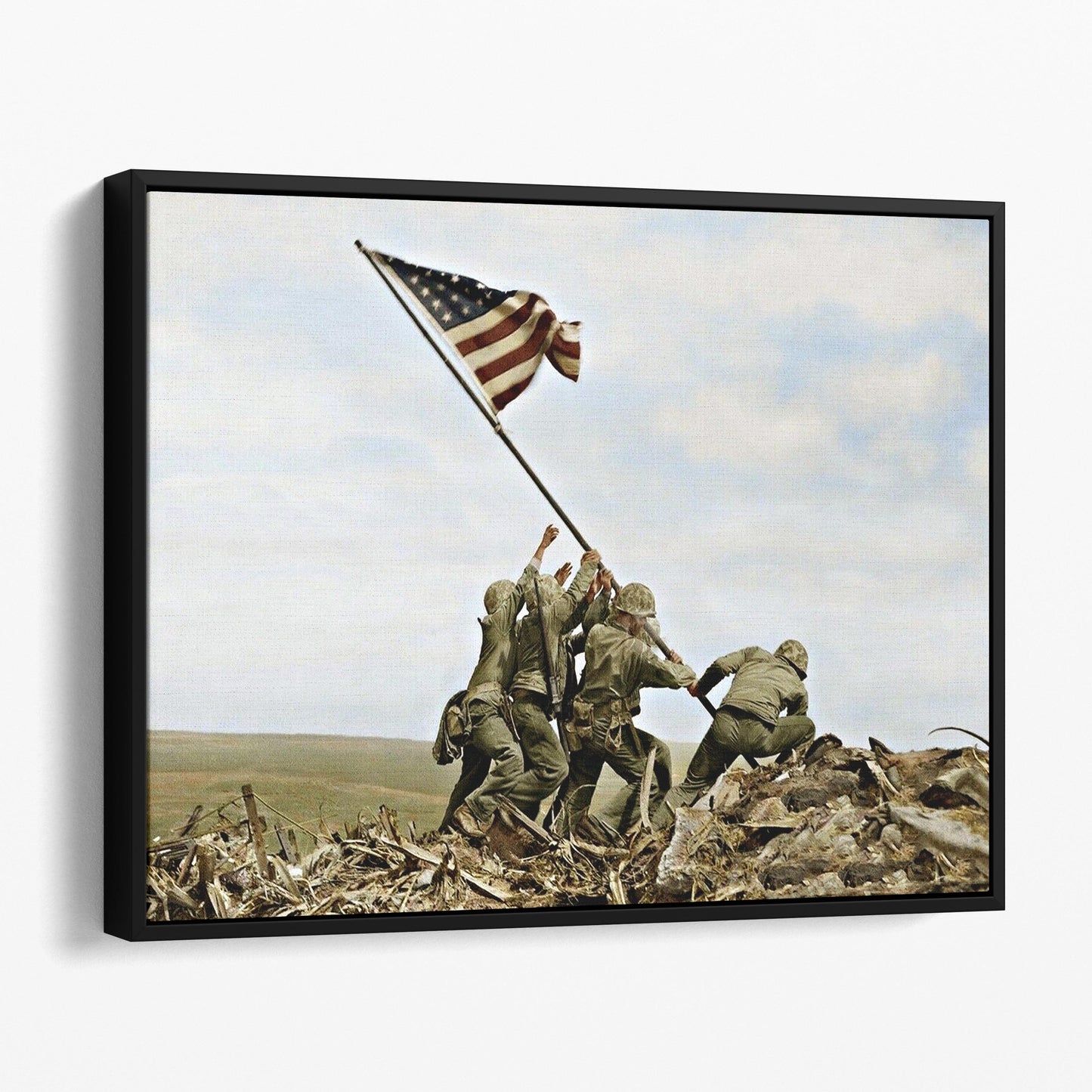 Raising The Flag On Iwo Jima In Color