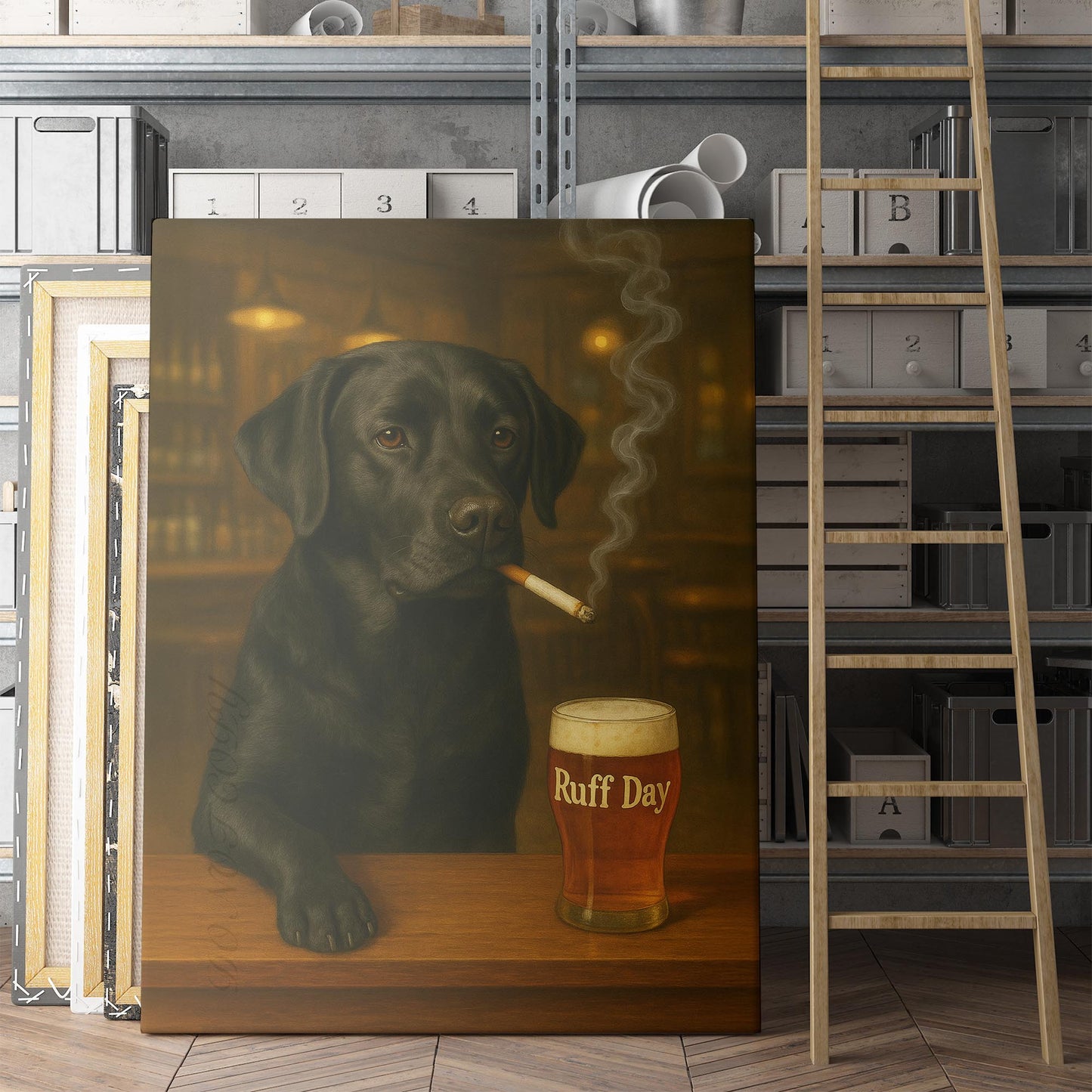 Black Labrador Dog Ruff Day