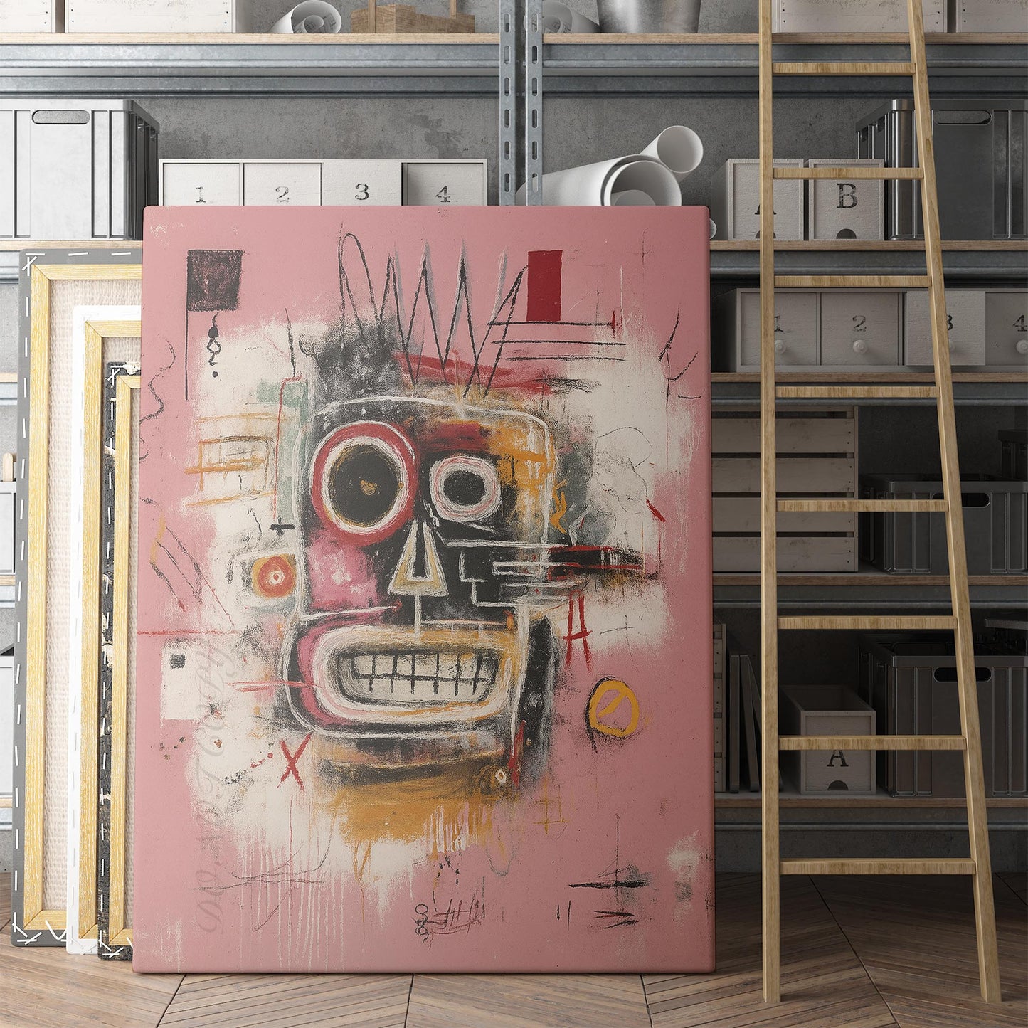 Pink Abstract Graffiti Street Art