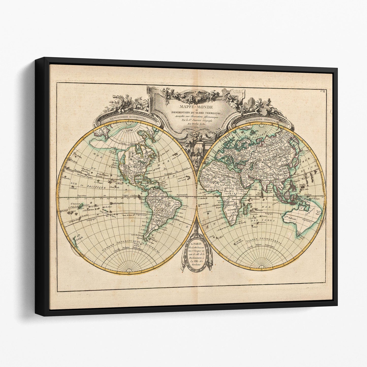 World Map 1762 - Old Vintage Map Of The World