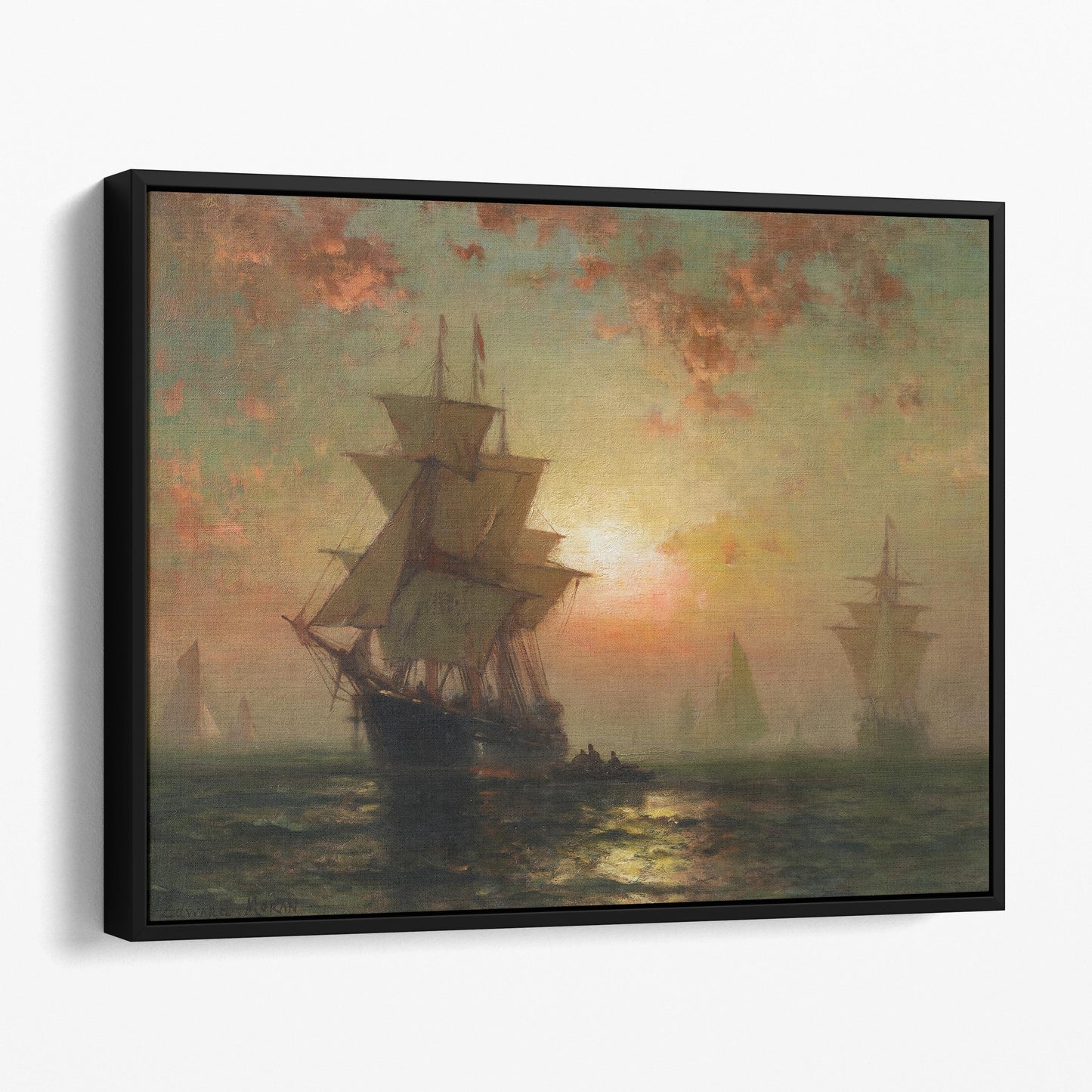 Ships at Night by Edward Moran