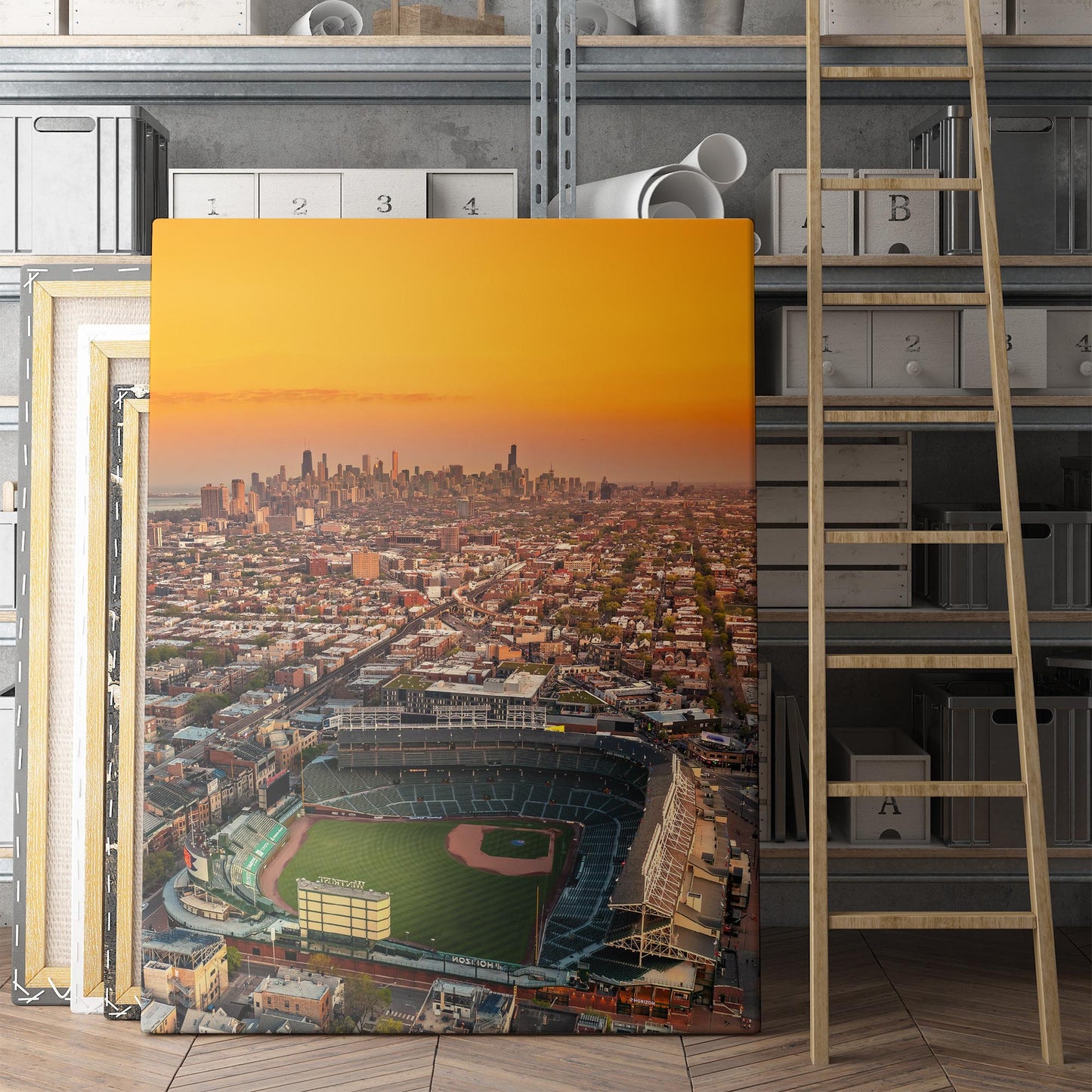 Wrigley Field & Chicago Skyline