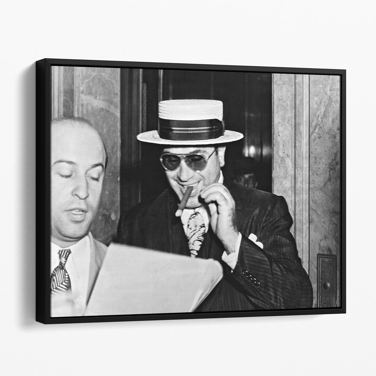 Al Capone Smoking a Cigar After Court Hearing