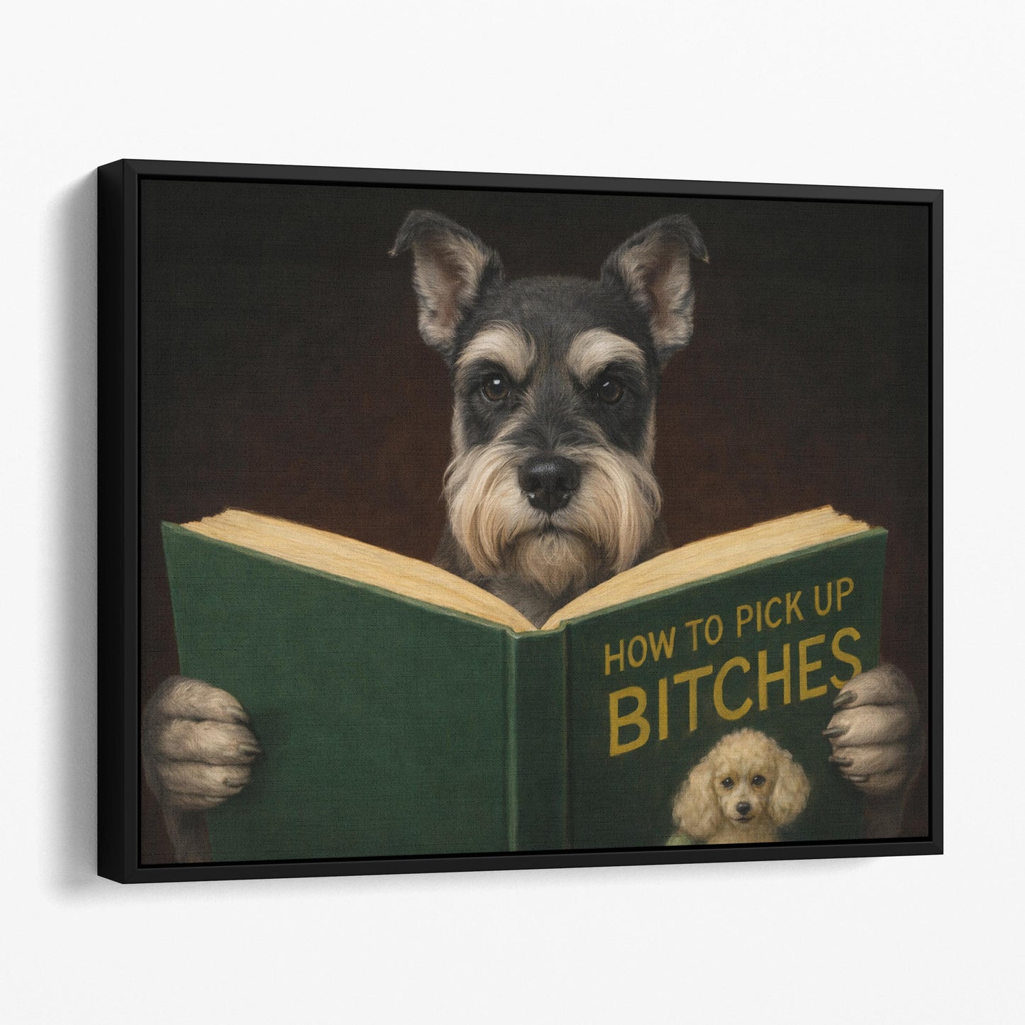 Miniature Schnauzer Reading Dog Dating Book
