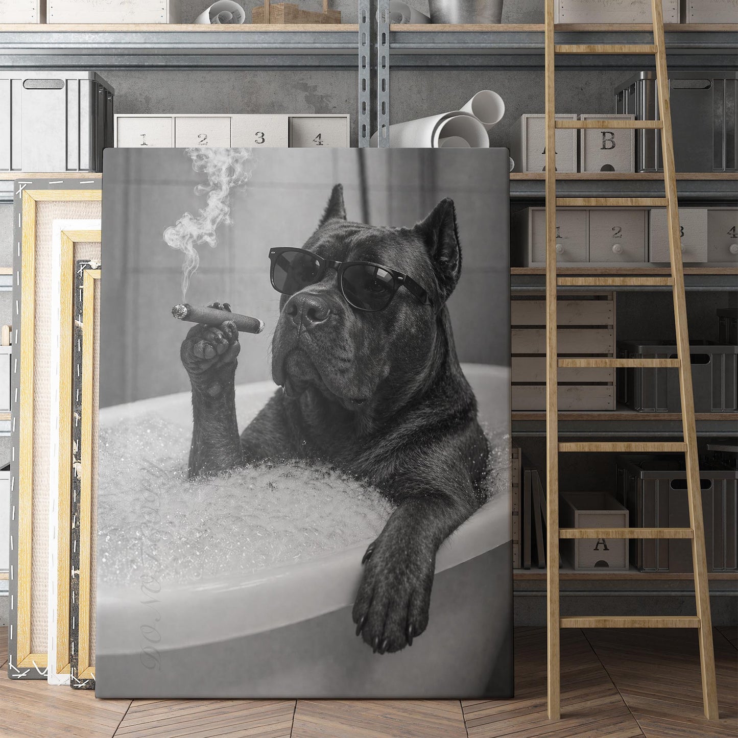Cane Corso Dog Bathtub Cigar