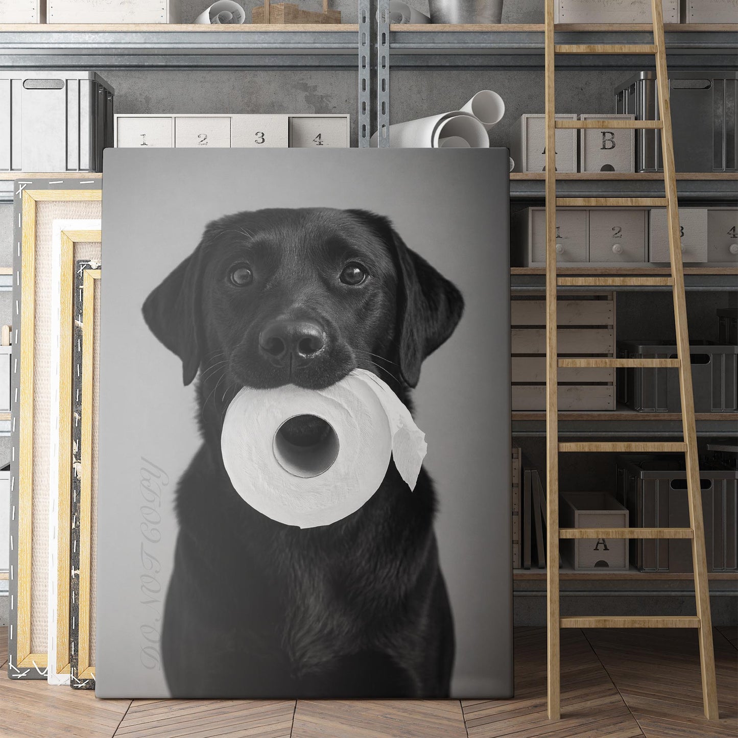 Black Labrador Dog Toilet Paper