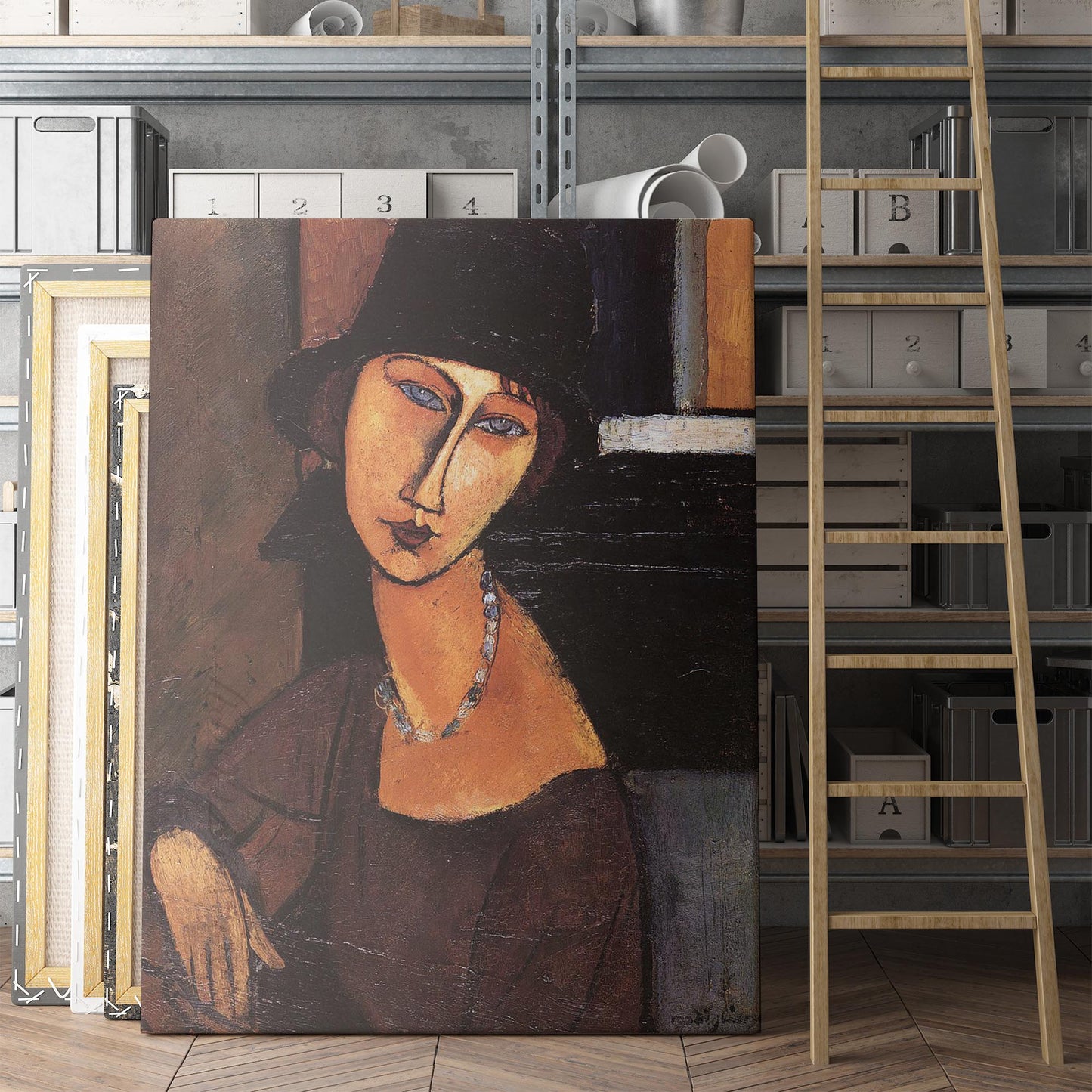 Jeanne Hebuterne With Hat And Necklace 1917 by Amedeo Modigliani