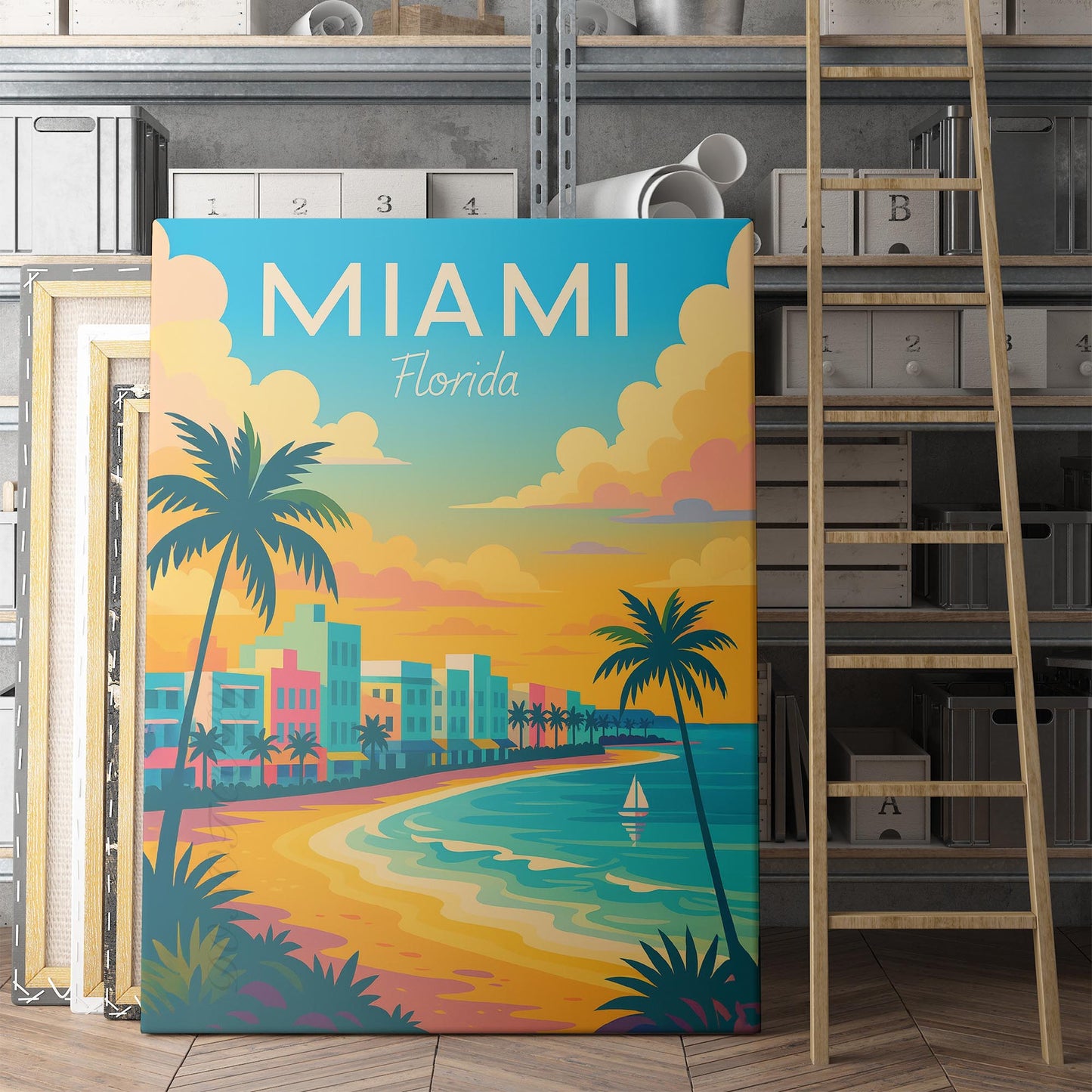 Miami Florida Vintage Travel Poster