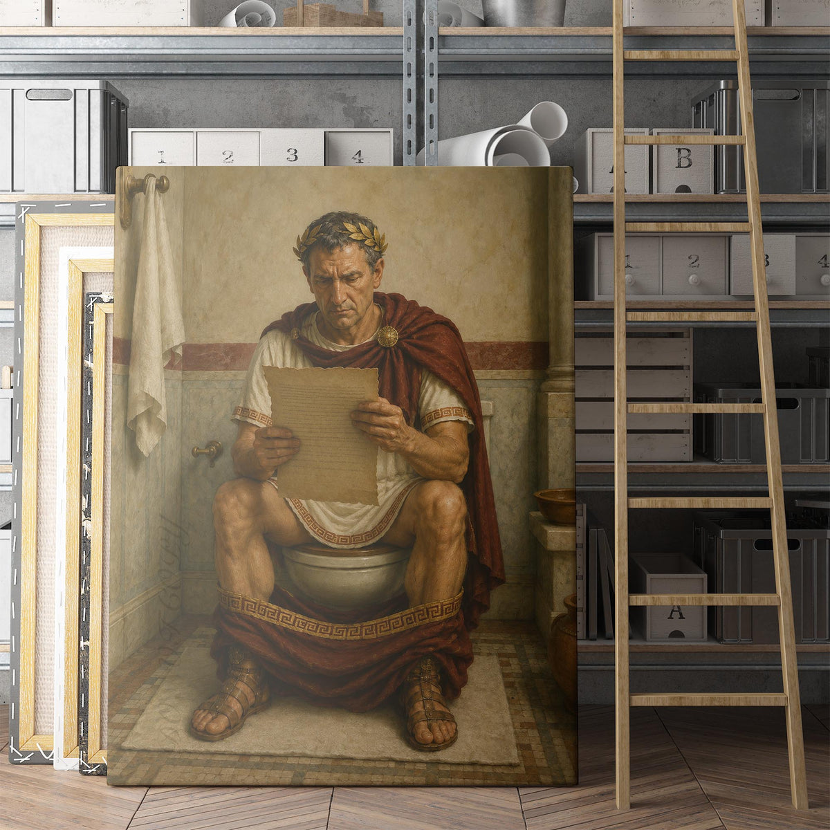 Julius Caesar Reading On The Toilet