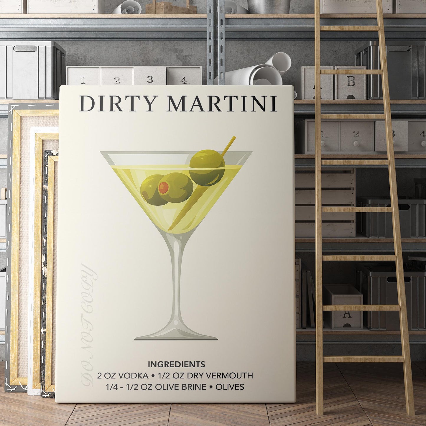 Dirty Martini Vintage Drinks Poster