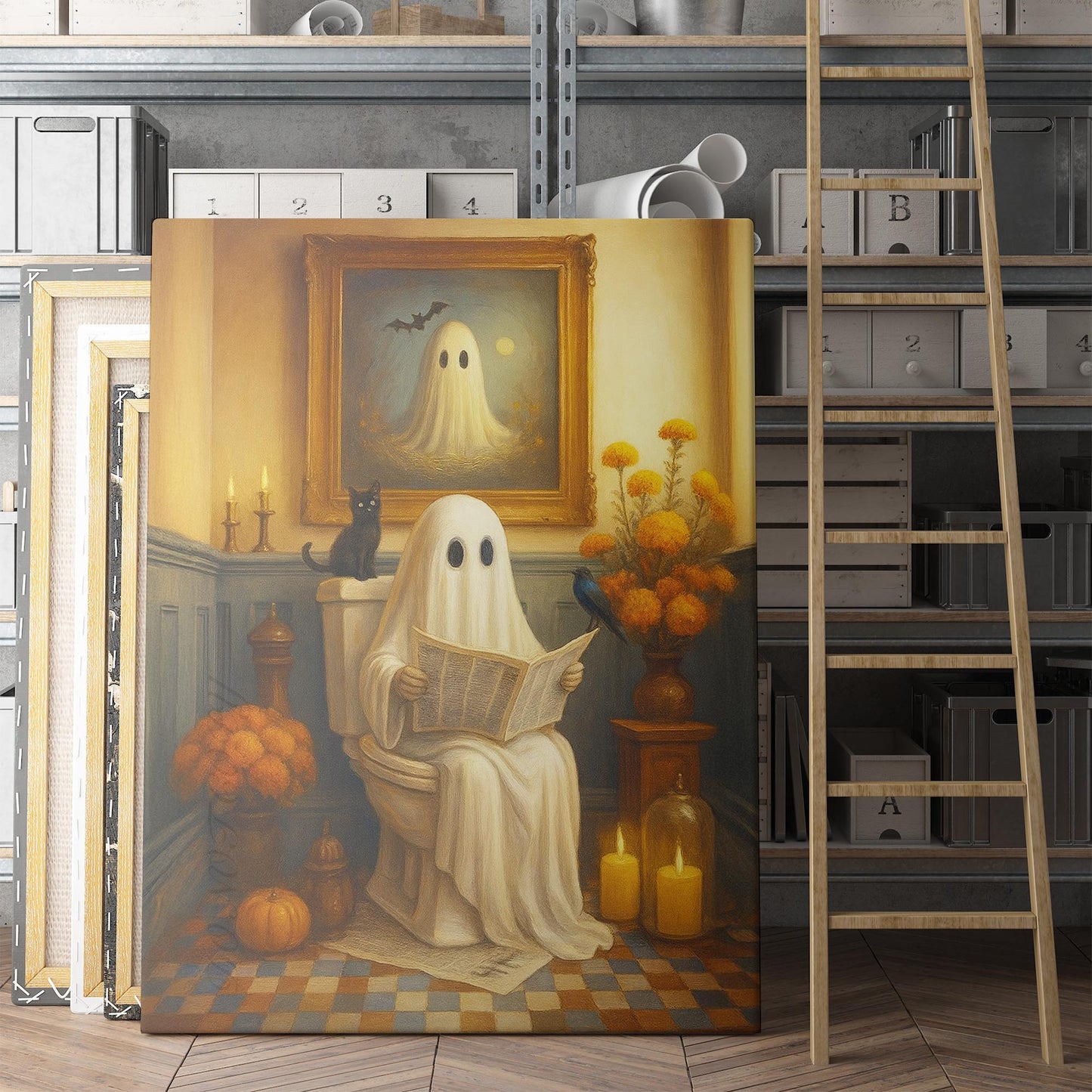 Ghost Reading A Book On The Toilet