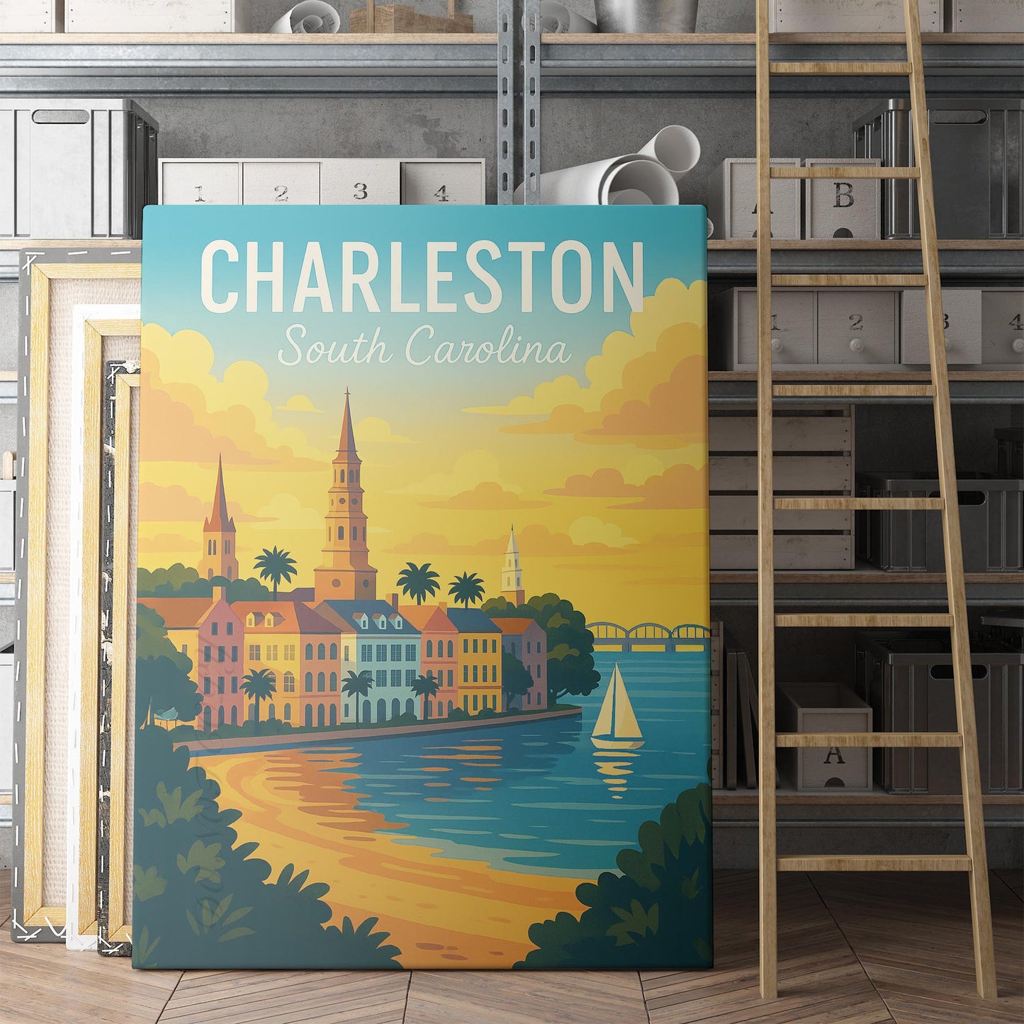 Charleston South Carolina Vintage Travel Poster