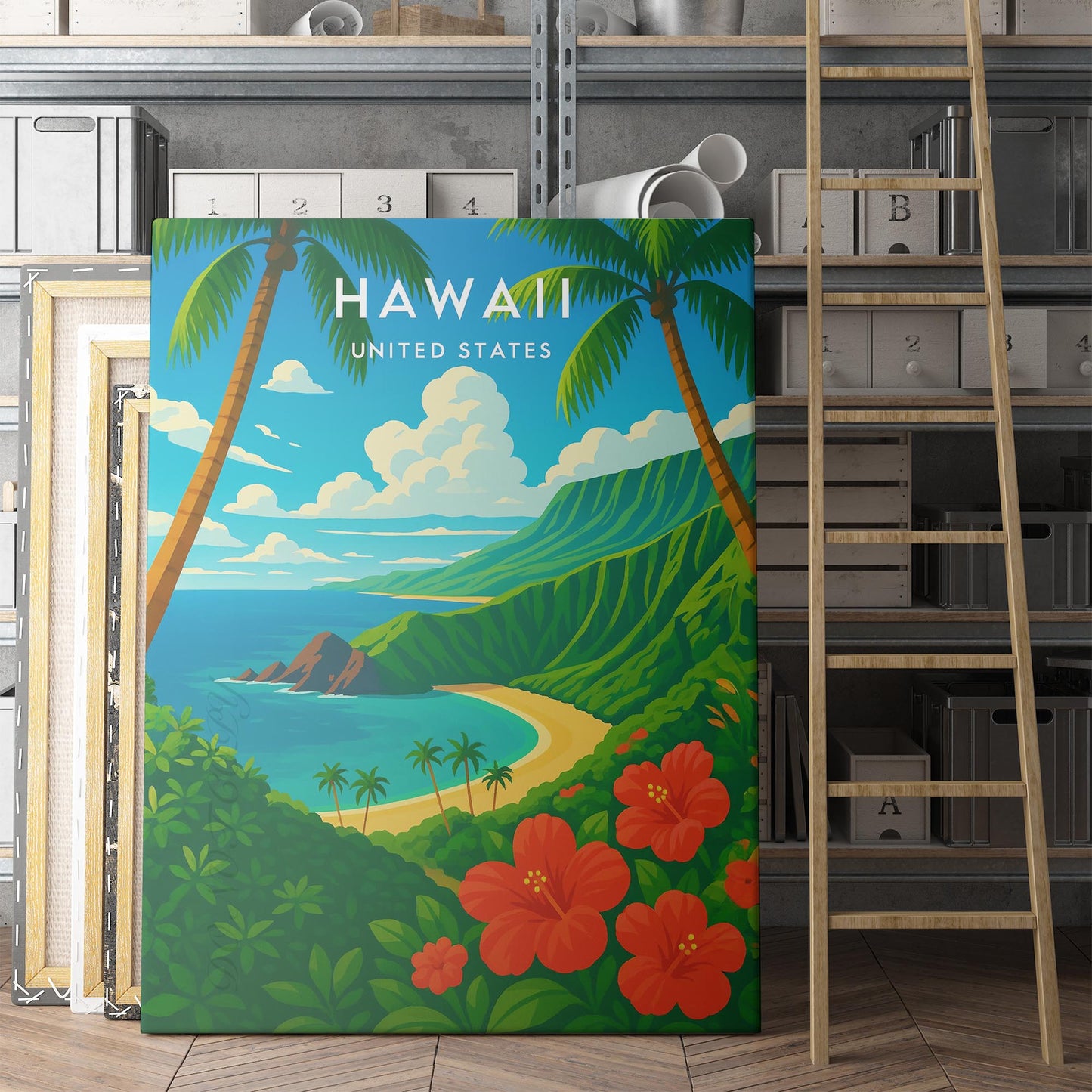 Hawaii Vintage Travel Poster