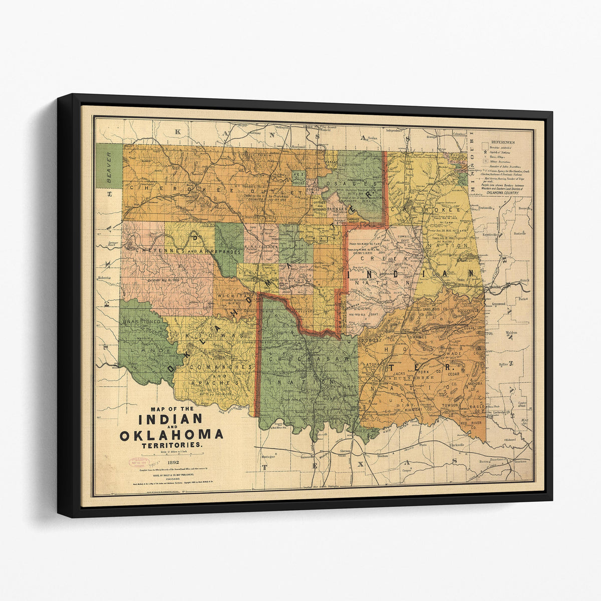 Map of the Indian and Oklahoma territories 1892
