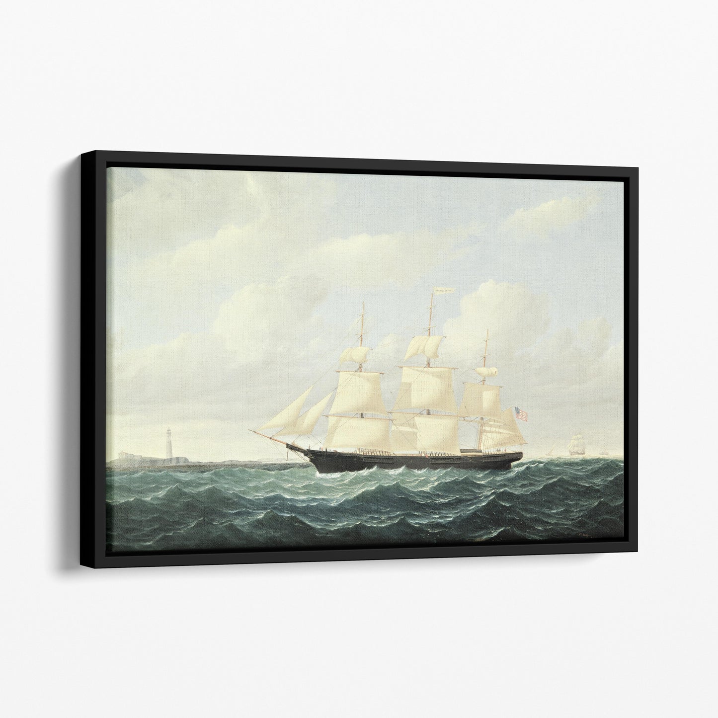 Dashing Wave - Clipper Ship off Boston Light, 1855 by William Bradford
