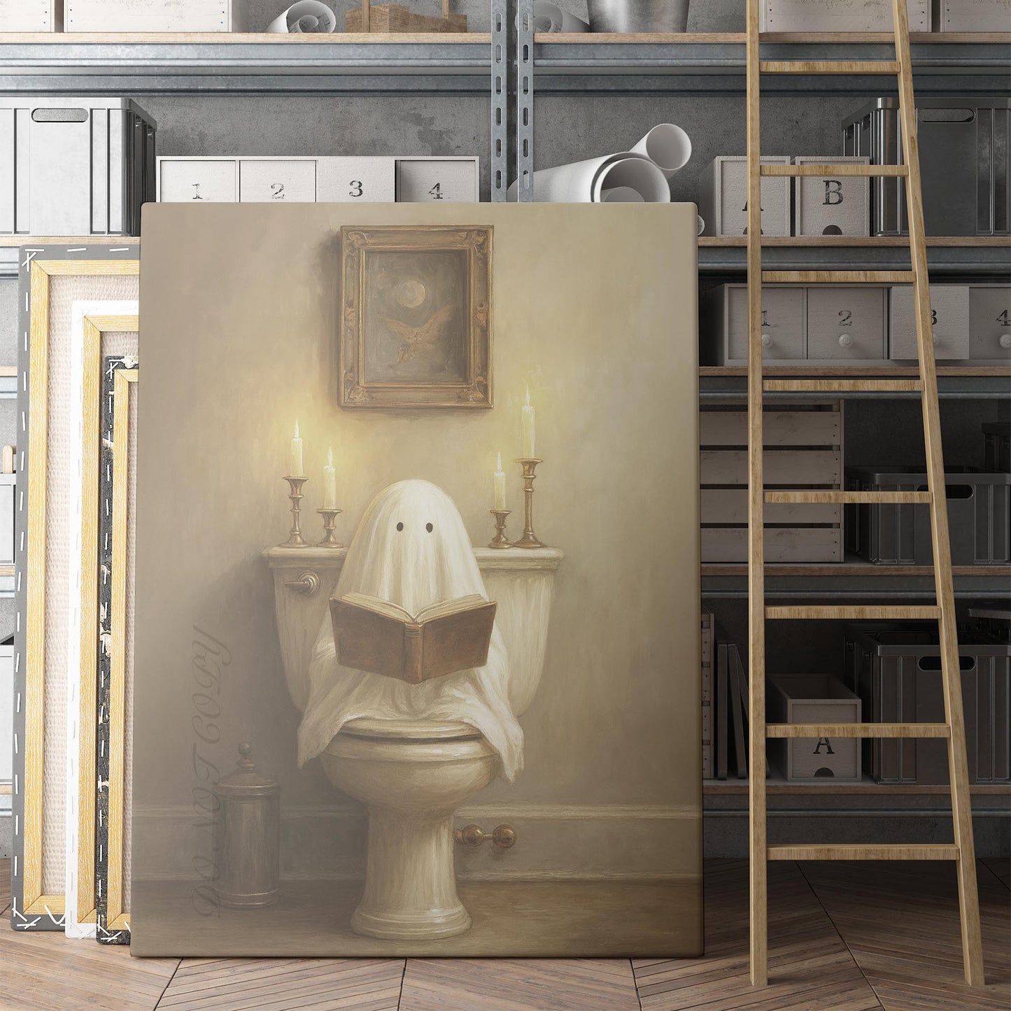 Ghost Reading A Book On The Toilet