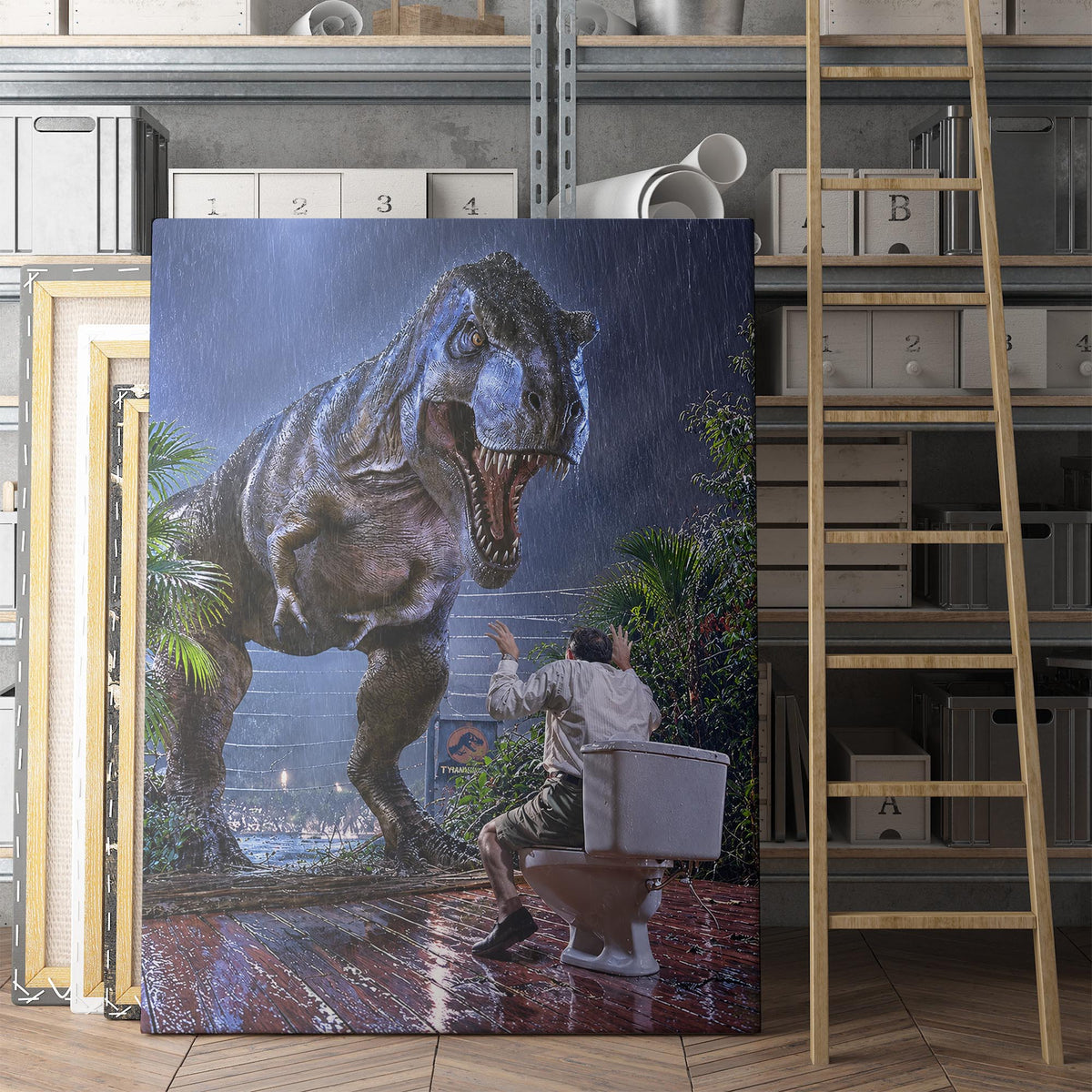 T-Rex Dinosaur Bathroom Break