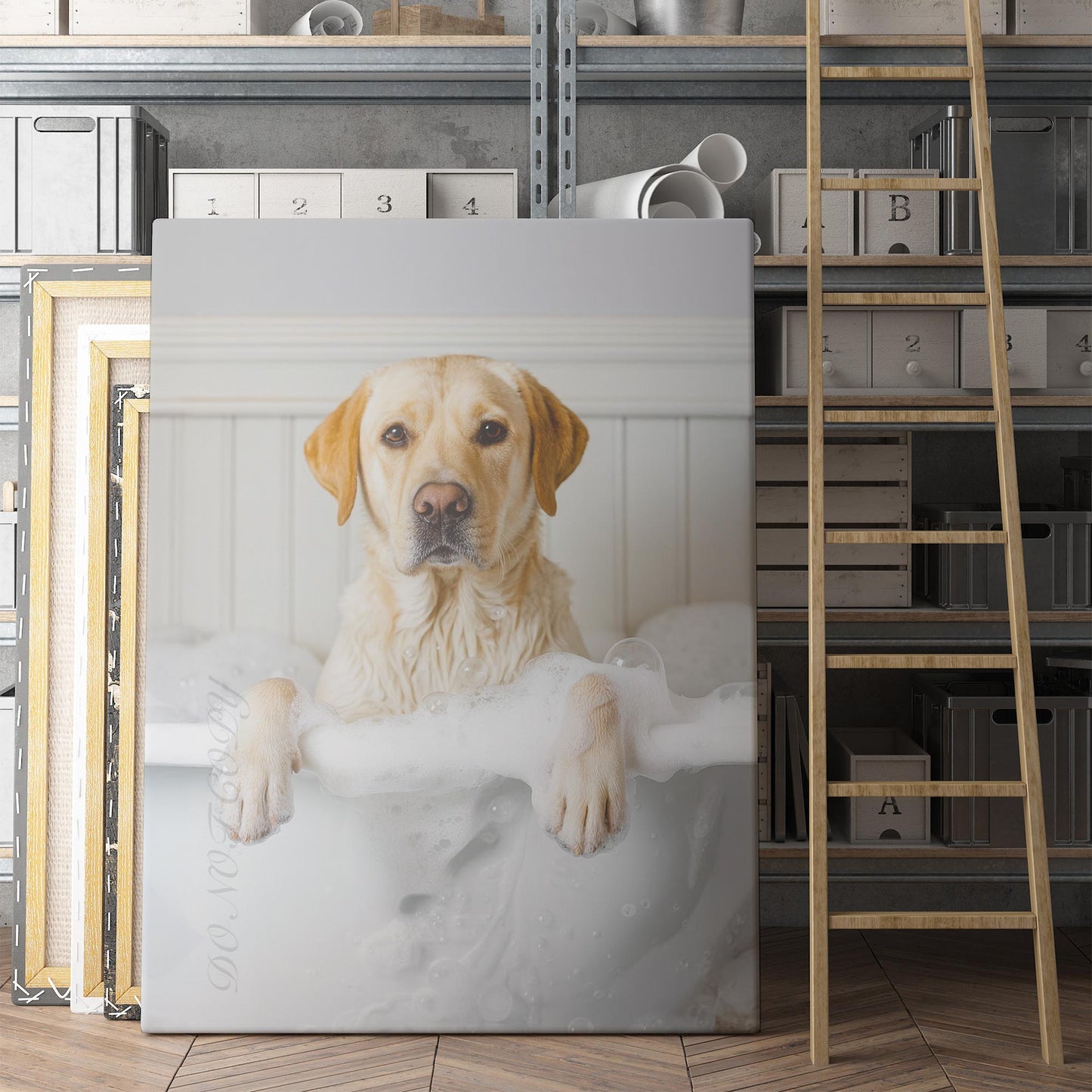 Yellow Labrador Retriever Dog Bubble Bath