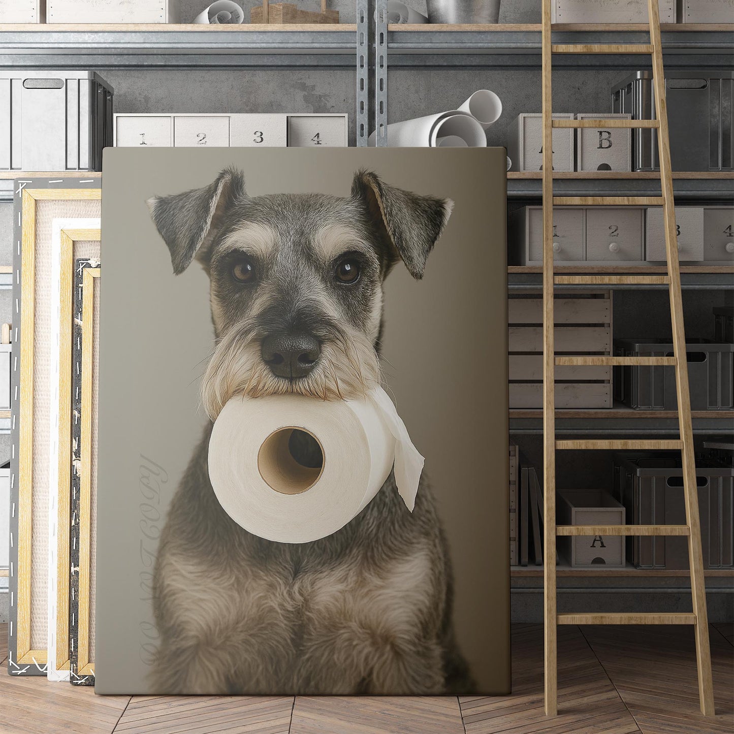 Schnauzer Dog Toilet Paper