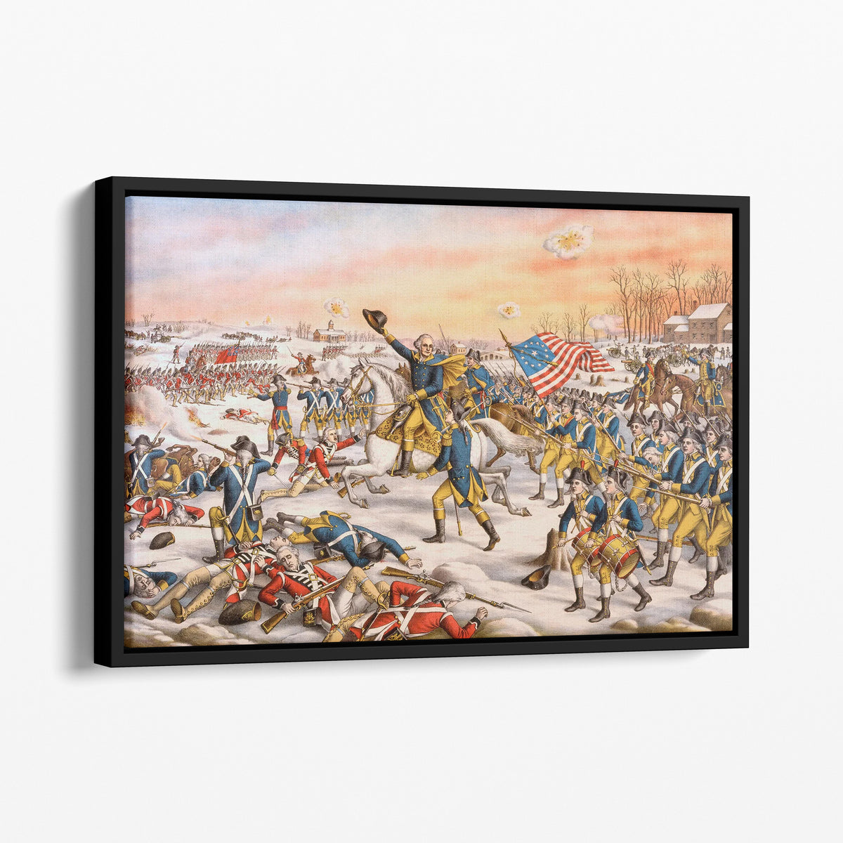 General Washington leading his troops against the British lines