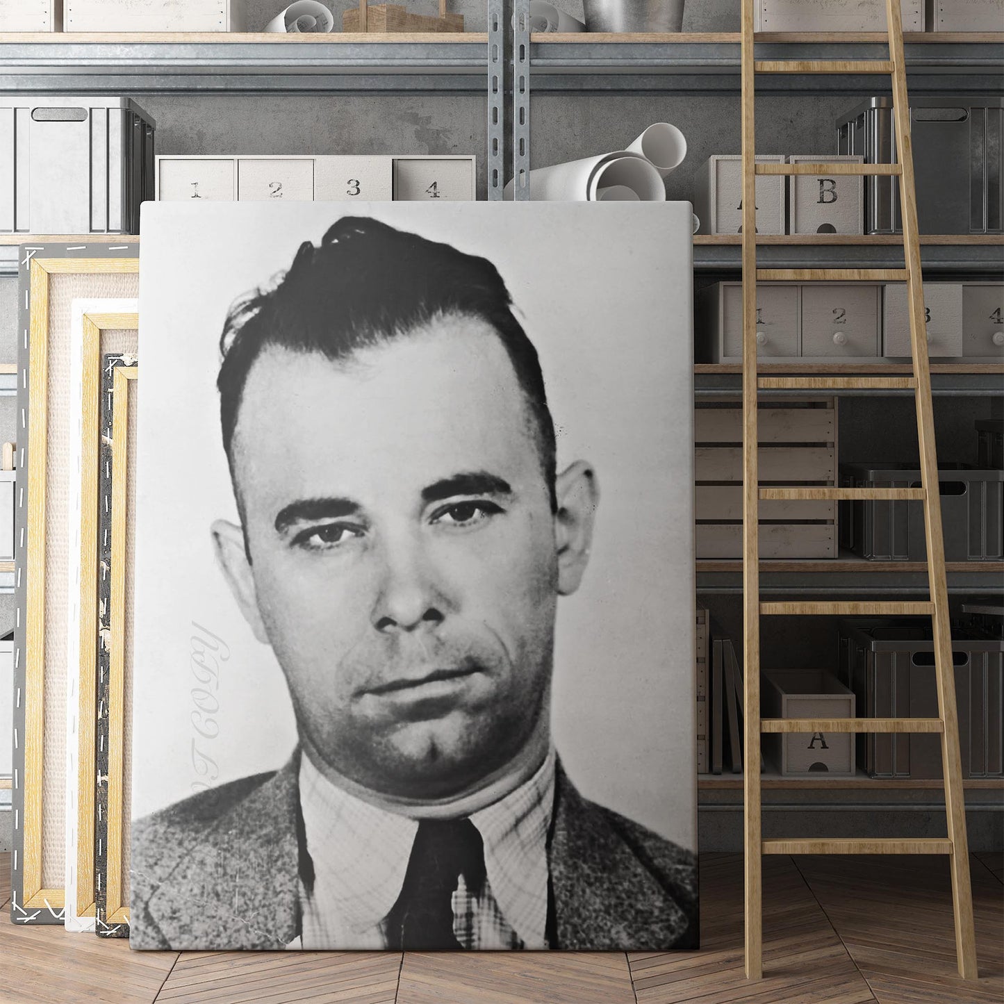Mug Shot of Depression-Era Outlaw Gangster John Dillinger, 1930s