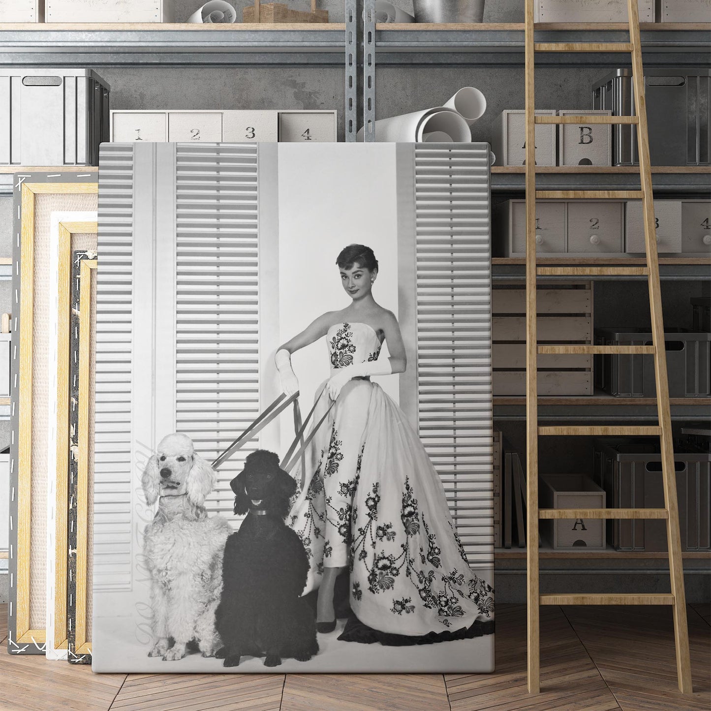 Audrey Hepburn Walking Her Dogs
