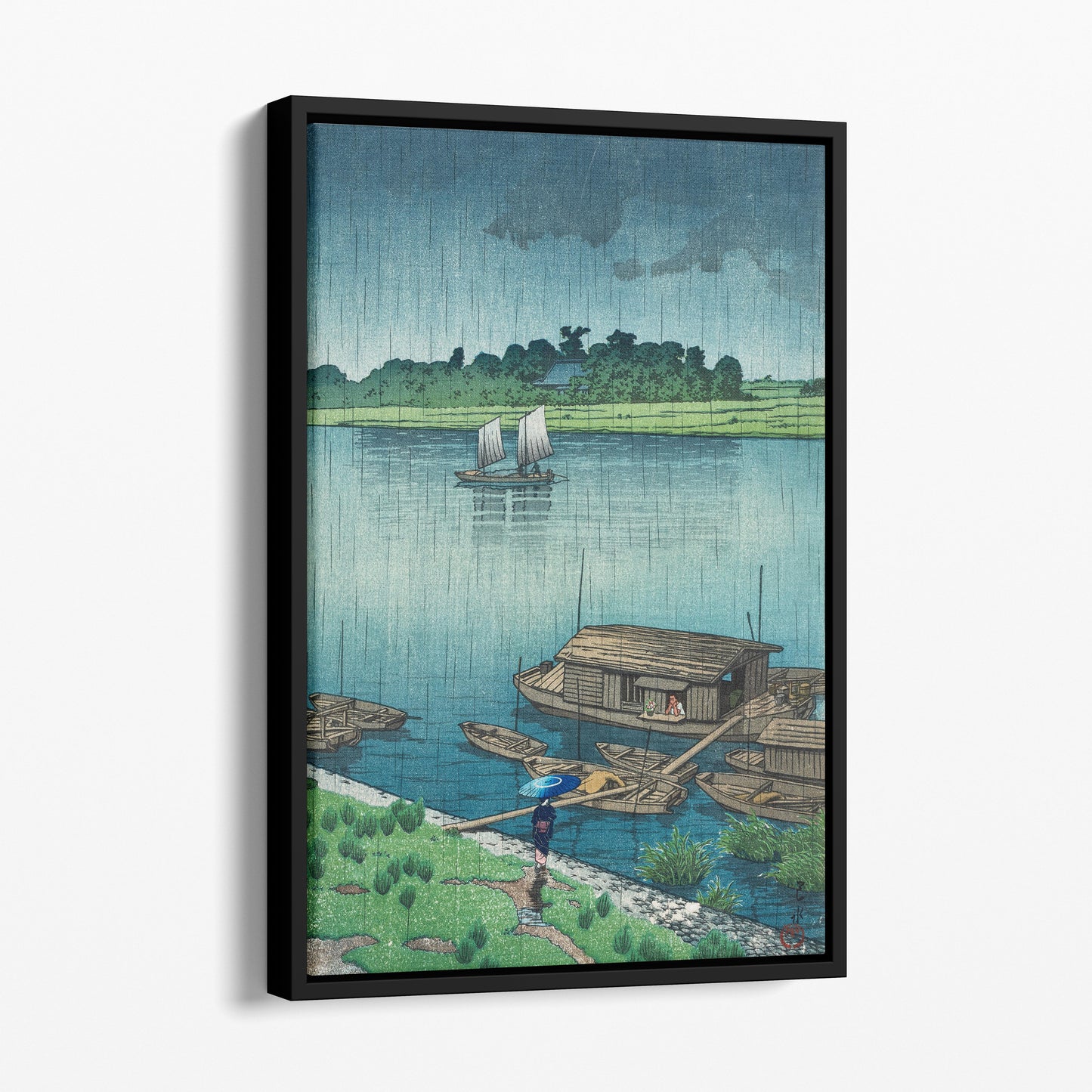 Early Summer Rain at Arakawa (1932) - Kawase Hasui