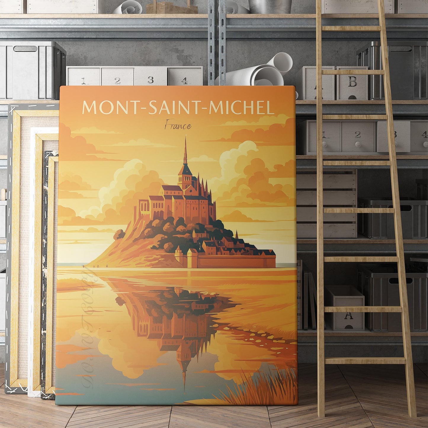 Mont-Saint-Michel France Vintage Travel Poster