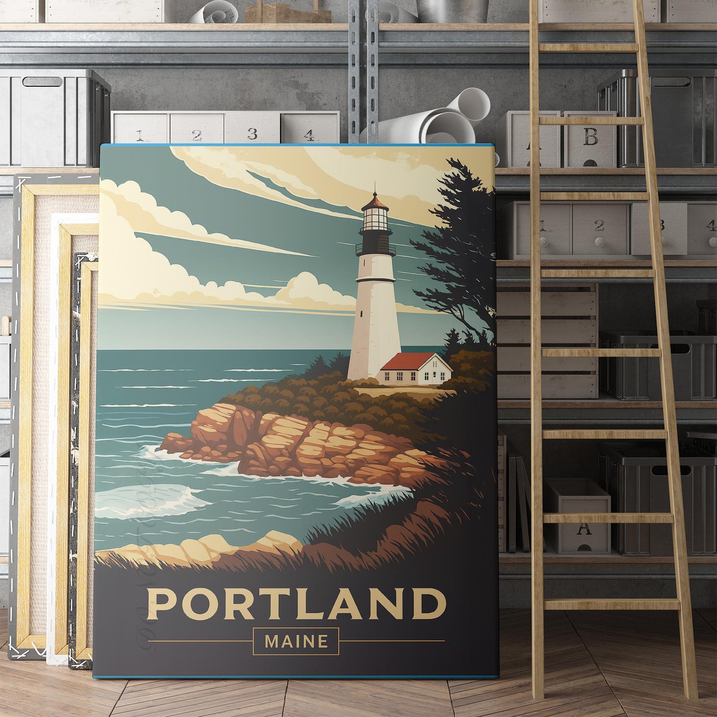 Portland Maine Vintage Travel Poster