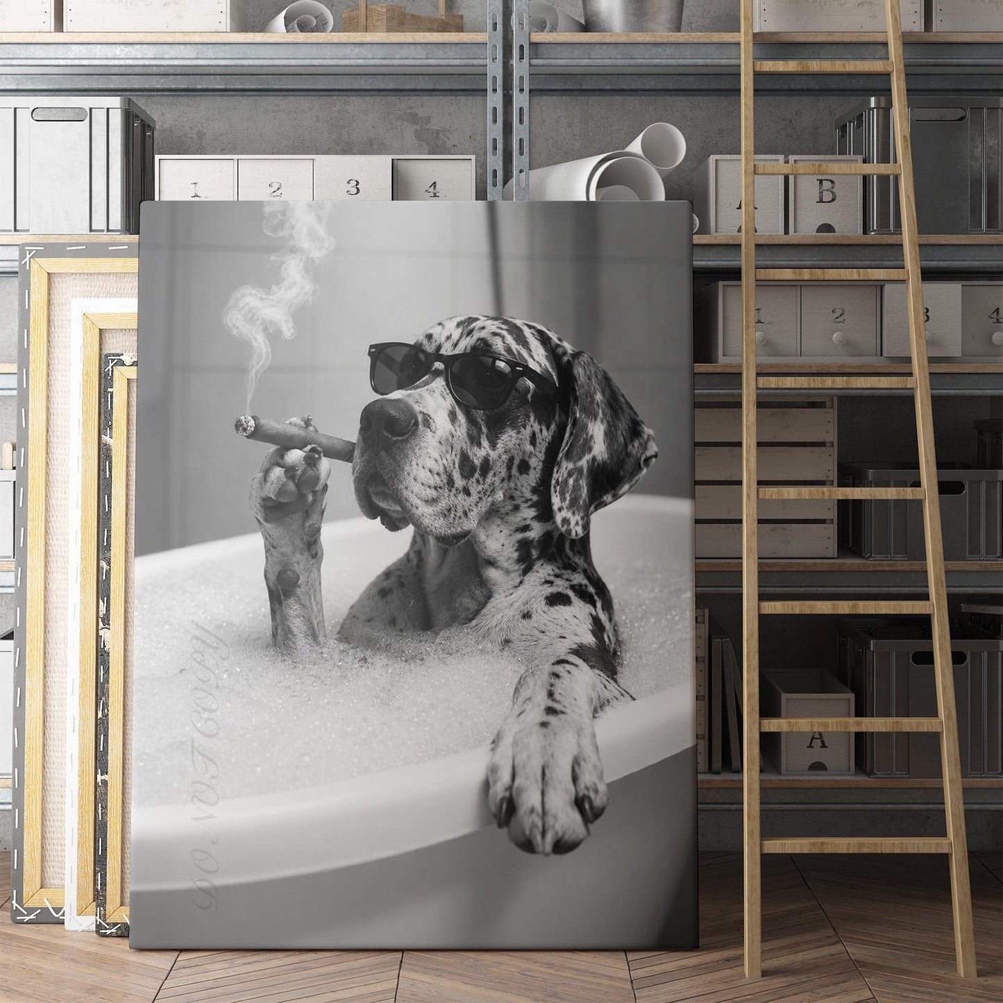Great Dane Dog Bathtub Cigar