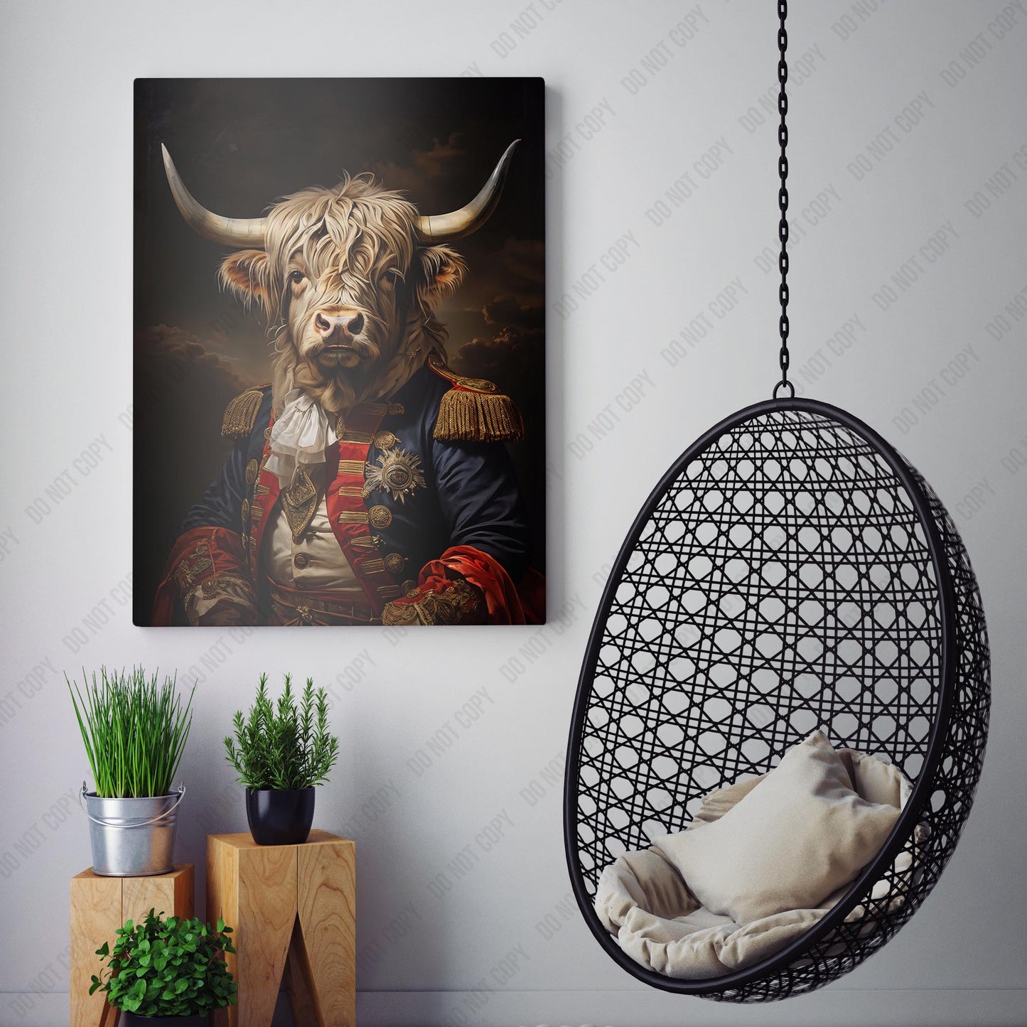 Highland Cow Aristocrat Portrait