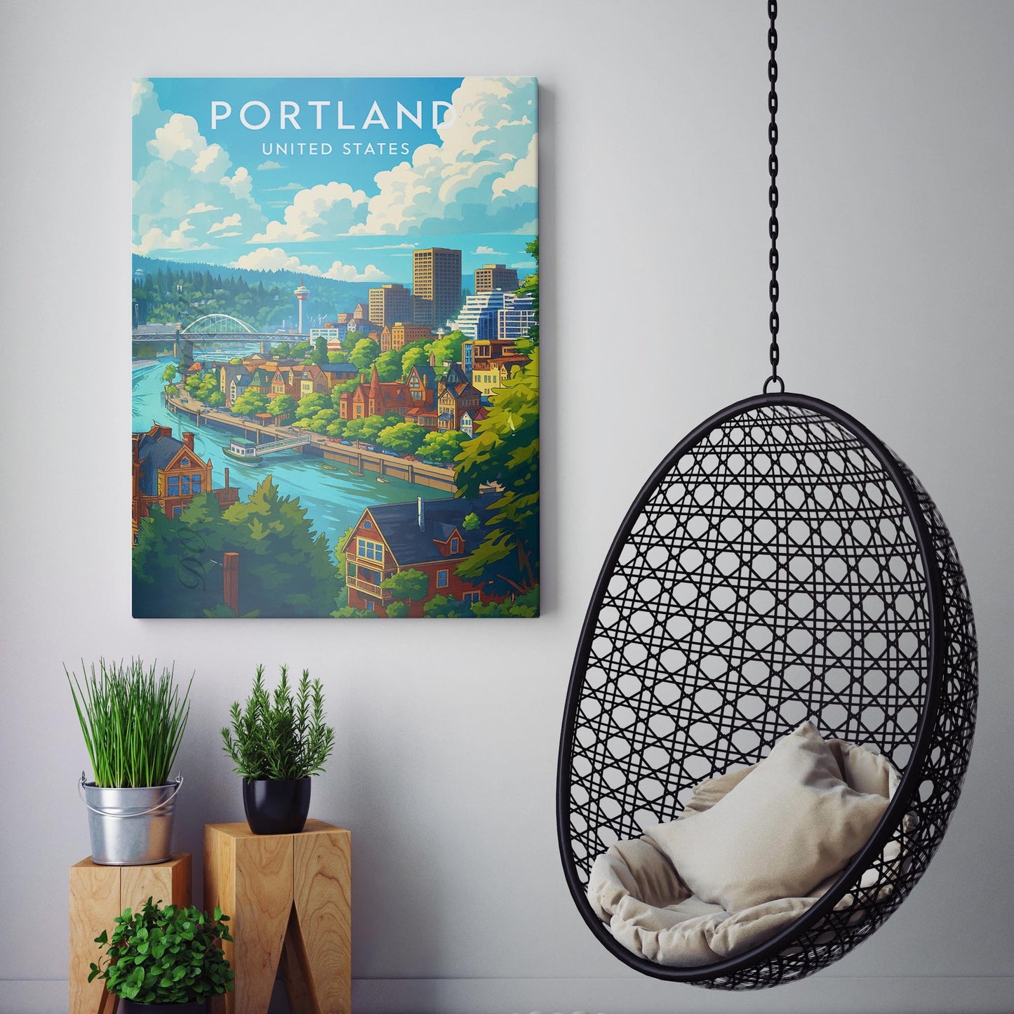 Portland Oregon Vintage Travel Poster