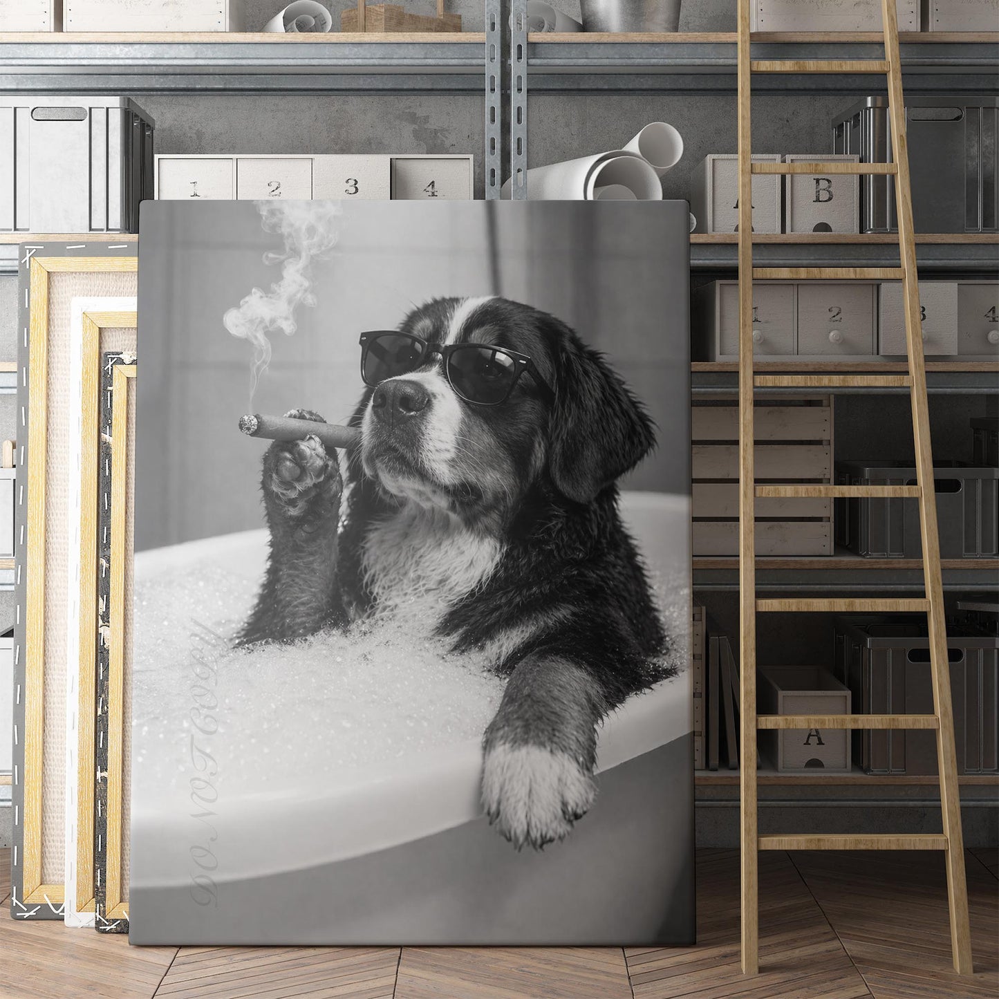 Bernese Mountain Dog Bathtub Cigar
