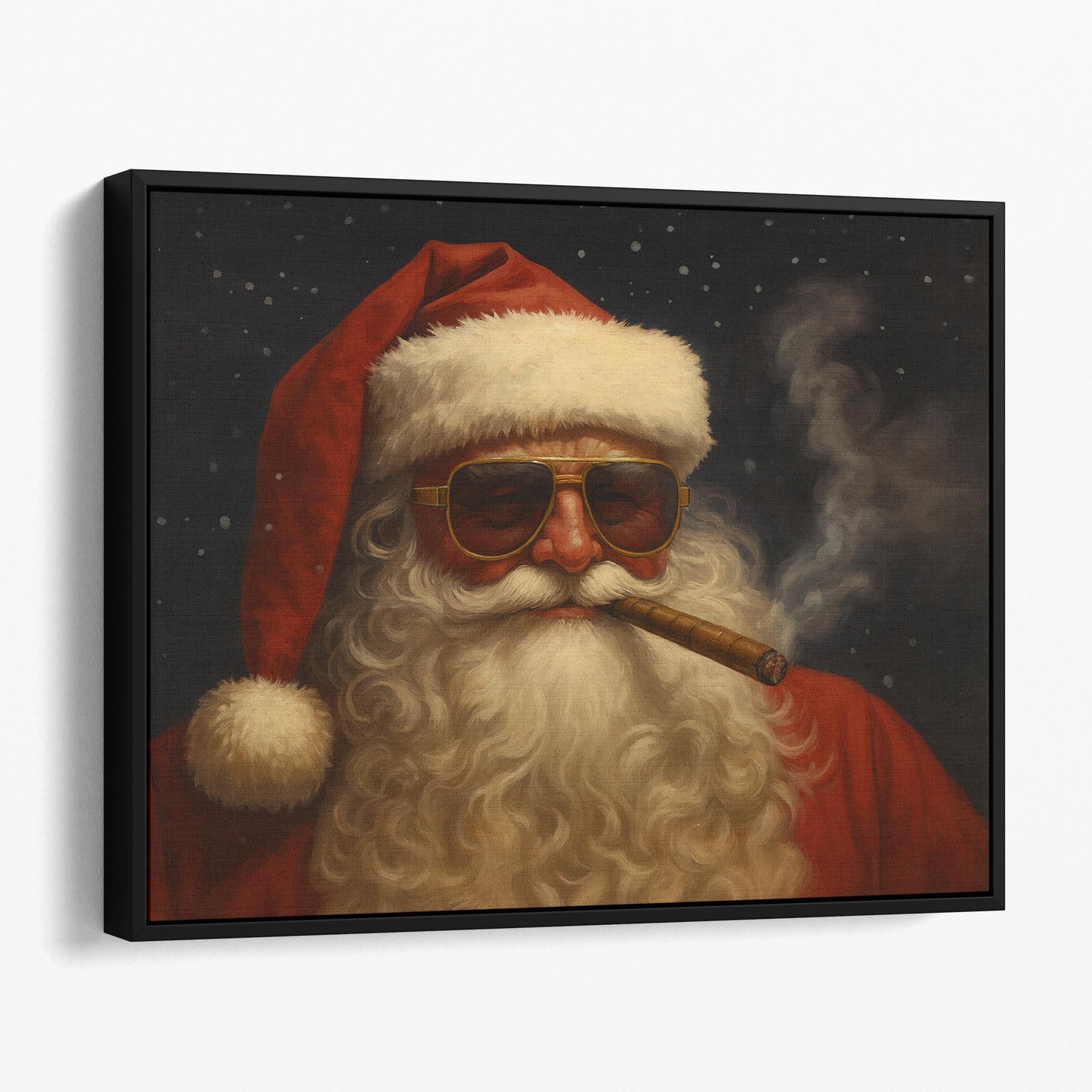 Santa Claus Smoking A Cigar With Sunglasses