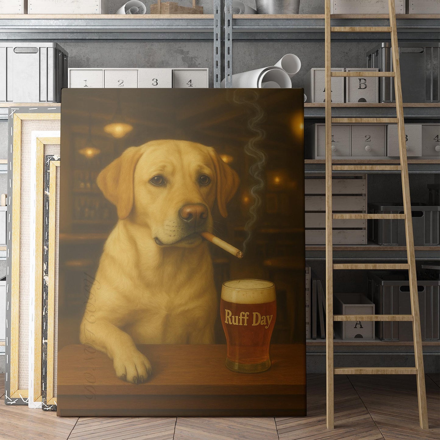 Yellow Labrador Retriever Dog Ruff Day