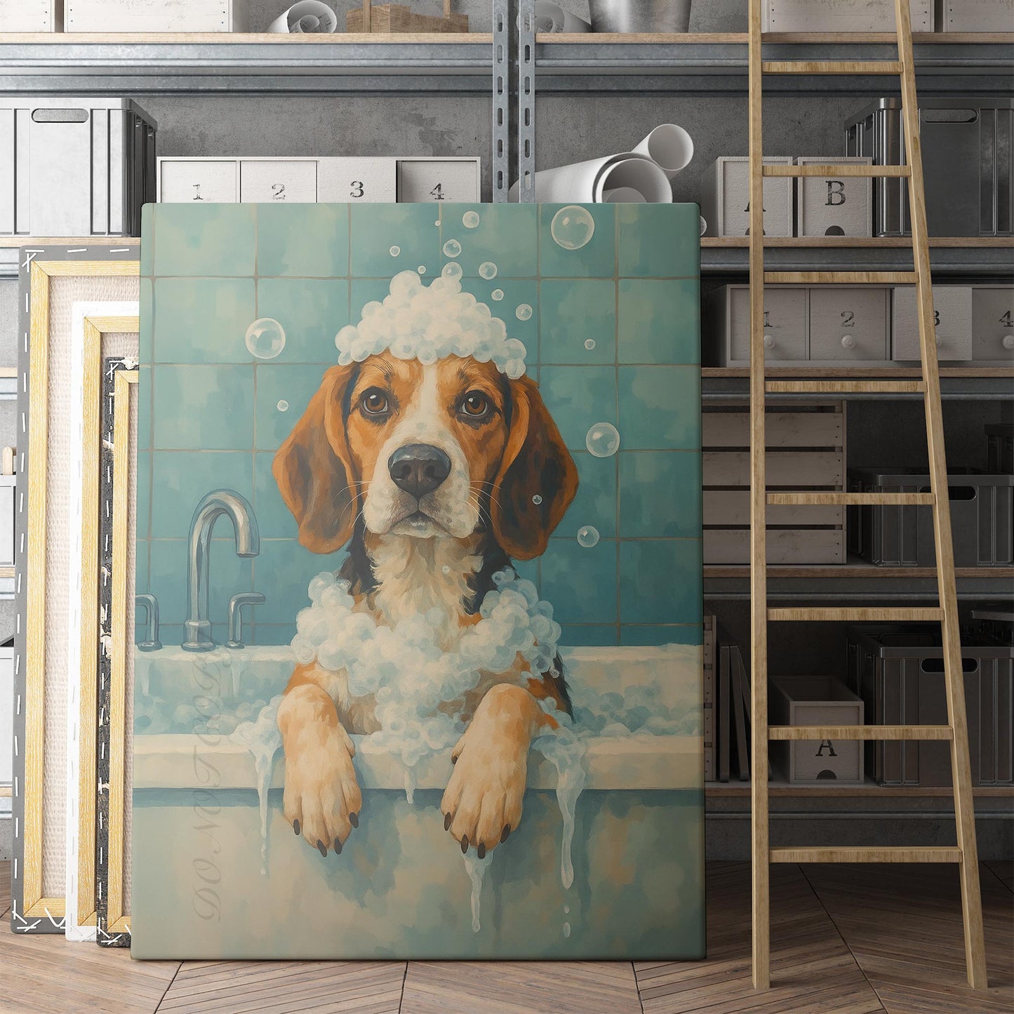Beagle Dog Bathtub Bubble Bath
