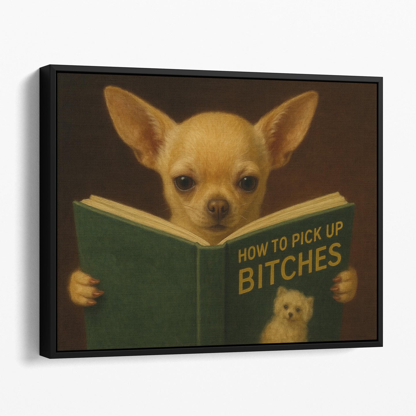 Chihuahua Dog Reading Dating Book