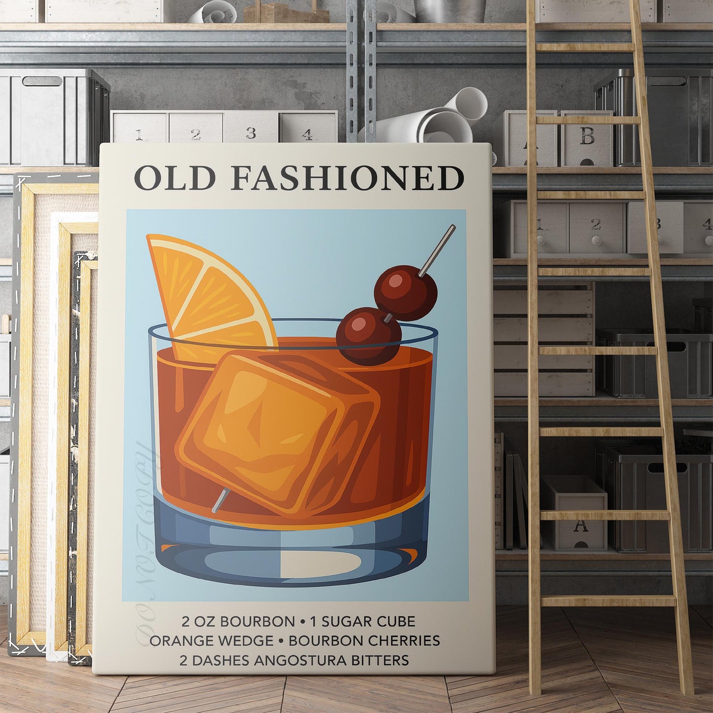 Old Fashioned Cocktail Vintage Drink Poster