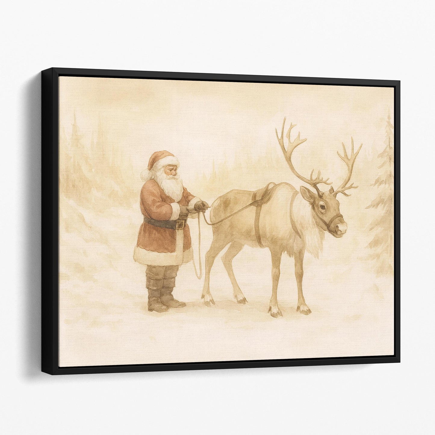 Santa Claus And Reindeer