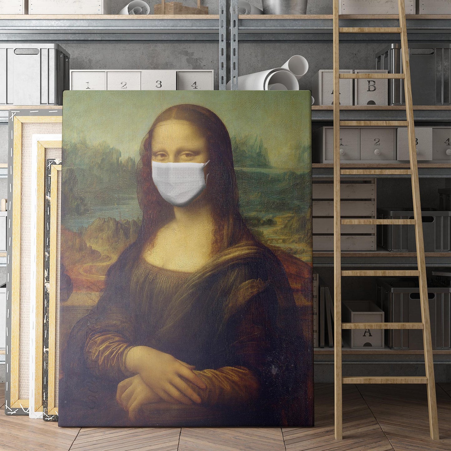 Mona Lisa Wearing A Face Mask