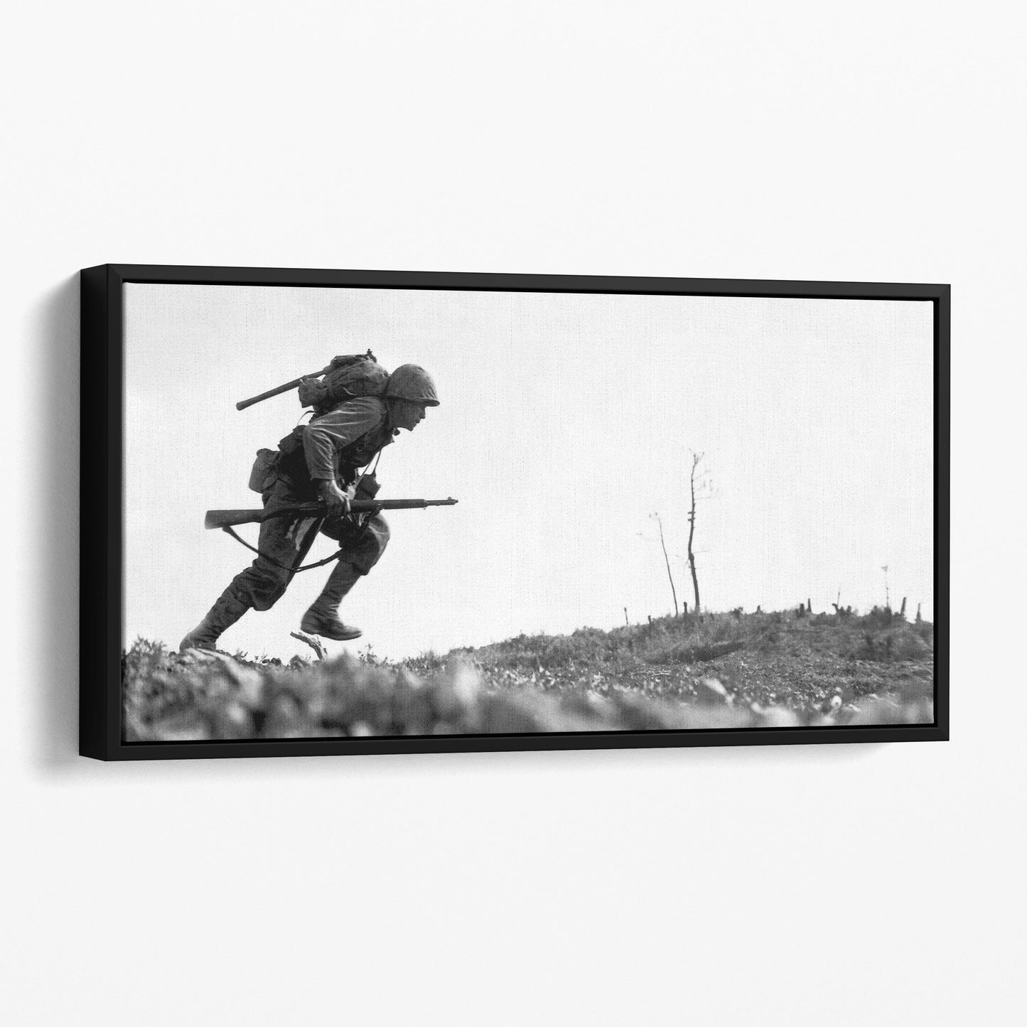 US Marine Dashes Through Valley Of Death, World War Two