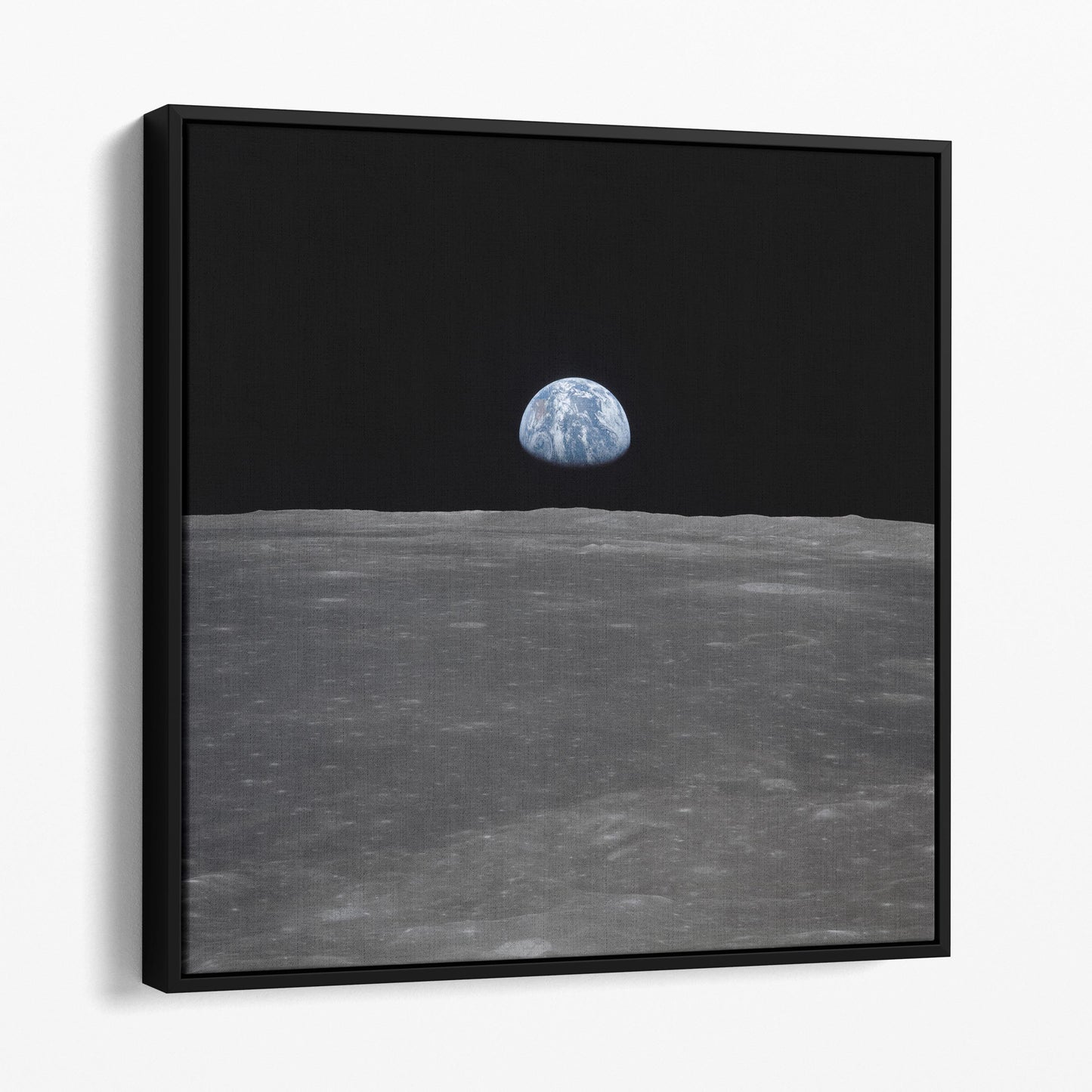 Apollo 11 Mission – View of Moon Limb, with Earth on the Horizon