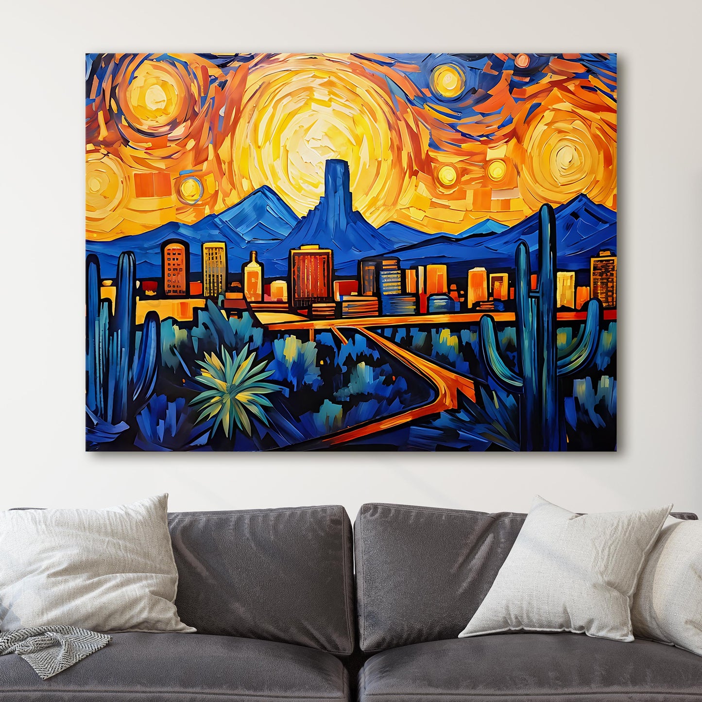 Phoenix Skyline Van Gogh Starry Night