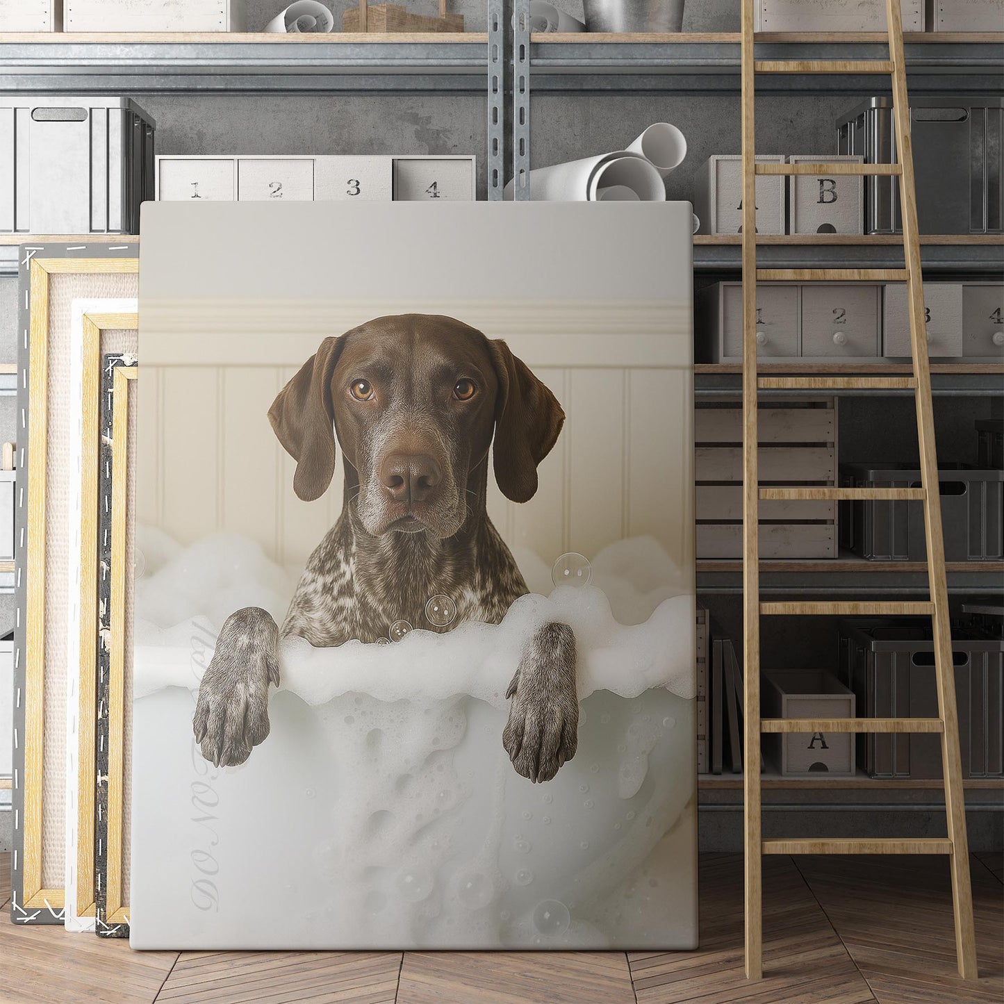 German Shorthaired Pointer Dog Bubble Bath