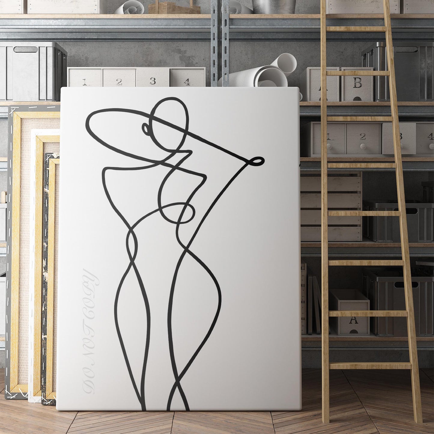 Stylish Woman Line Art